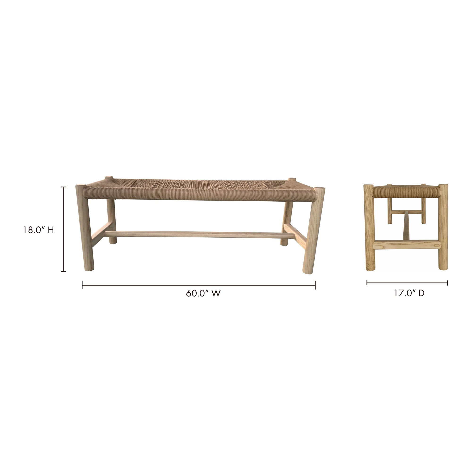 Moes Hawthorn Large Bench Natural FG-1028-24
