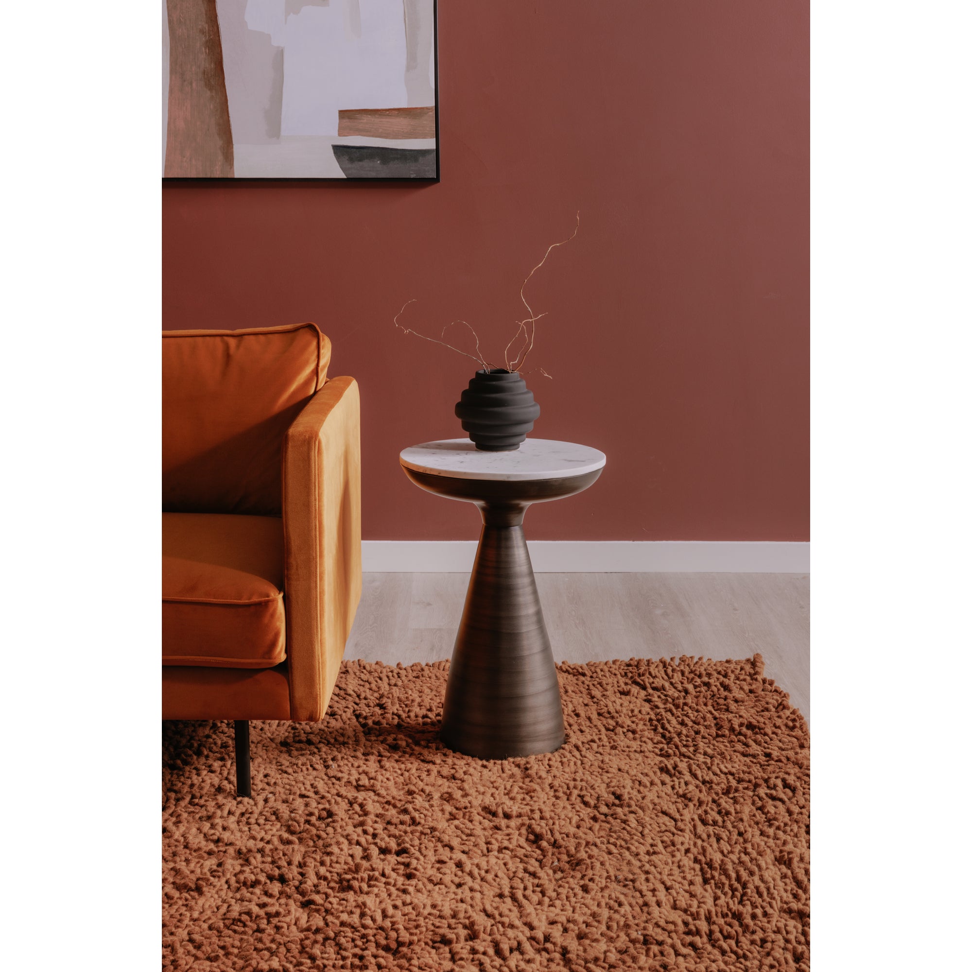 Moes Font Side Table White Marble FI-1032-18