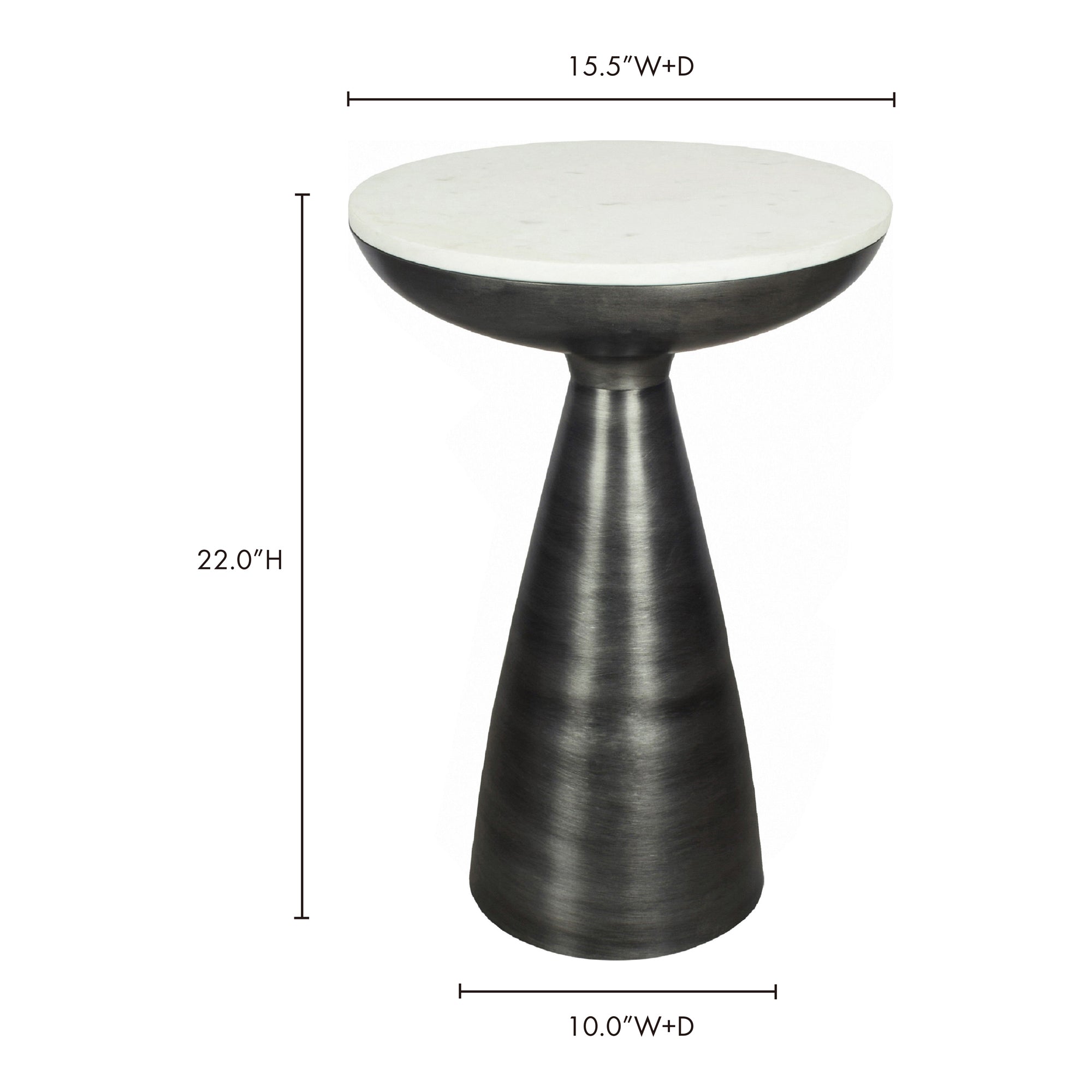 Moes Font Side Table White Marble FI-1032-18