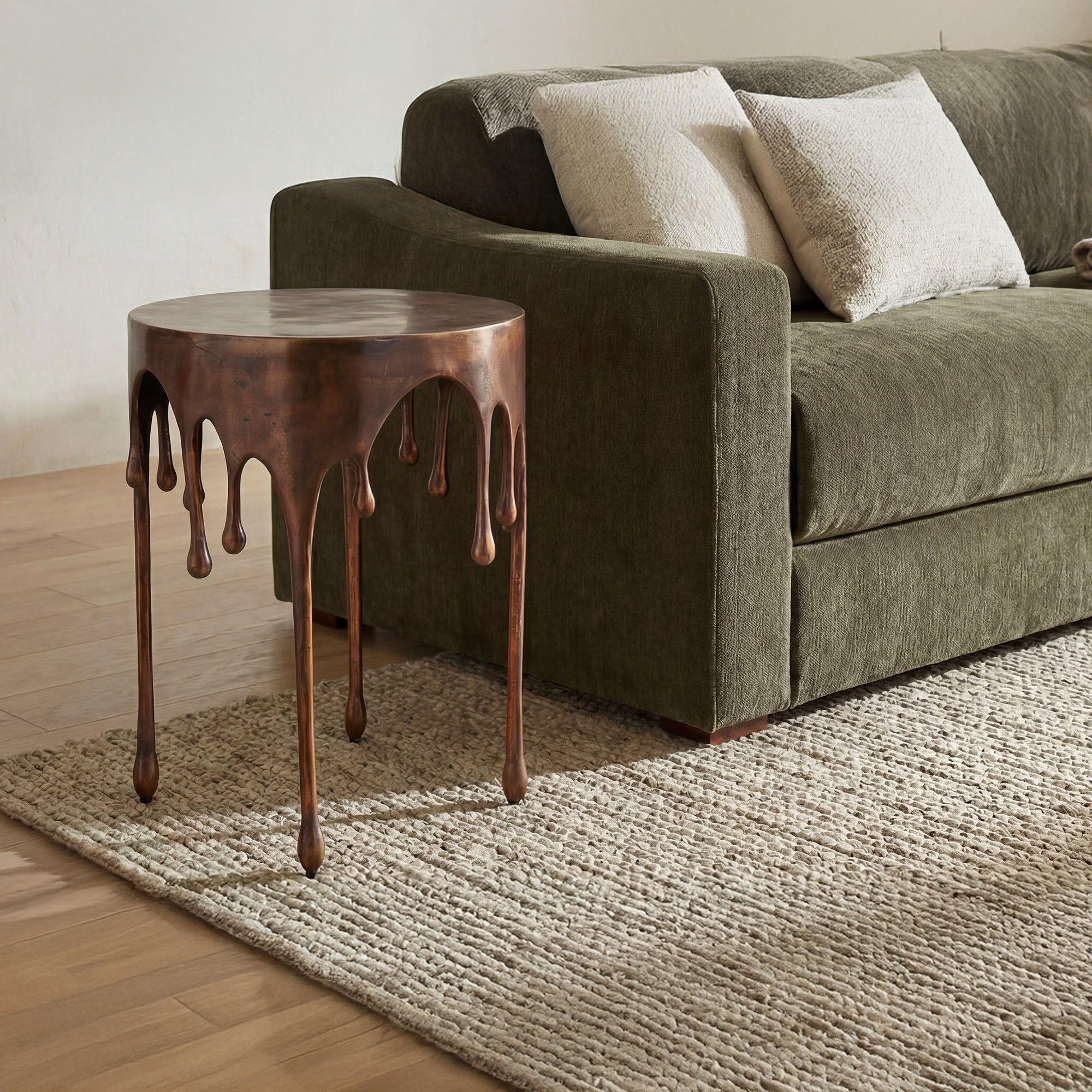 Moes Copperworks Accent Table Antique Copper FI-1090-50