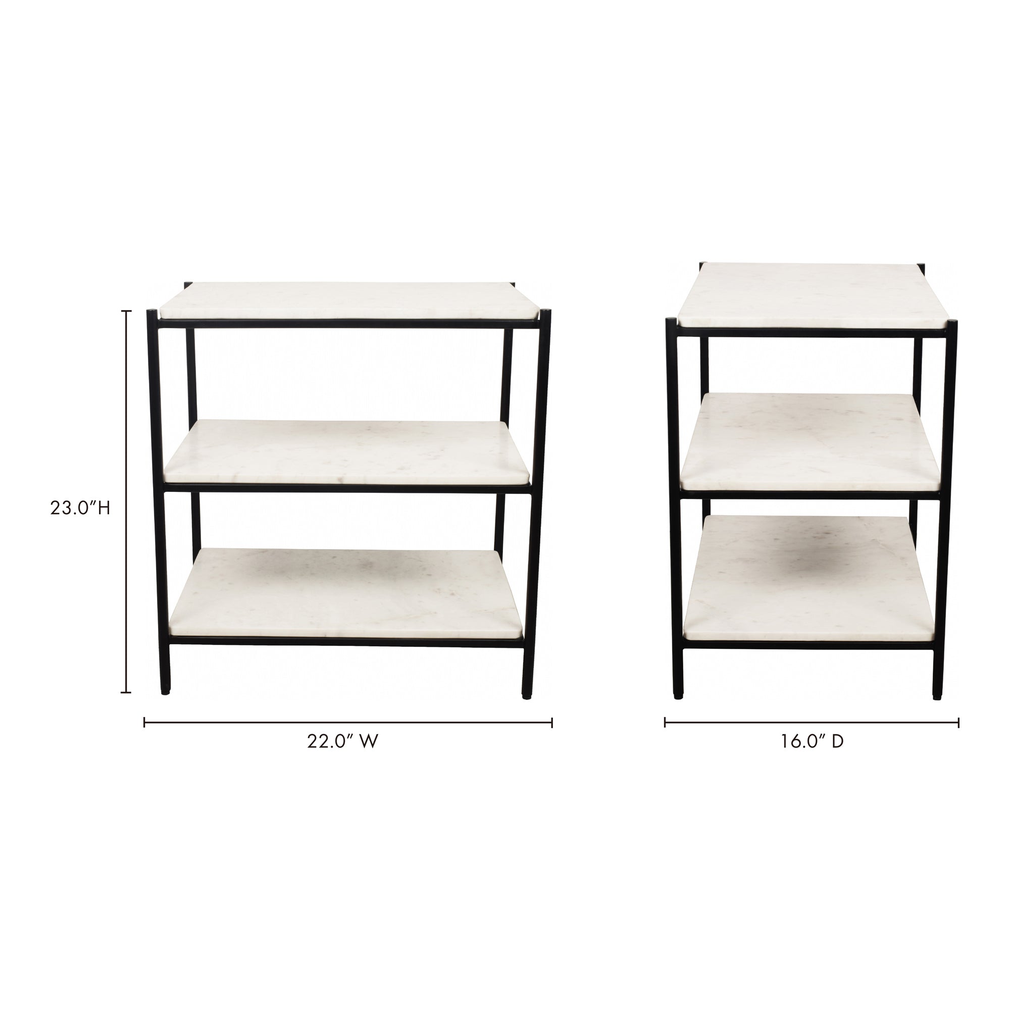 Moes Trine Nightstand White Marble FI-1102-18
