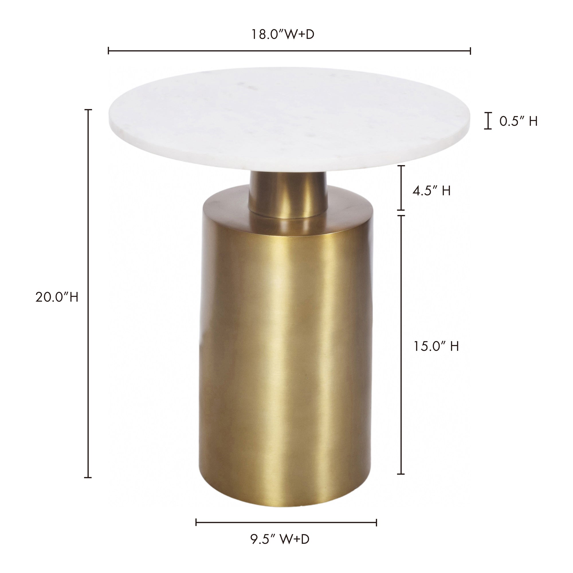 Moes France Accent Table Gold FI-1106-43