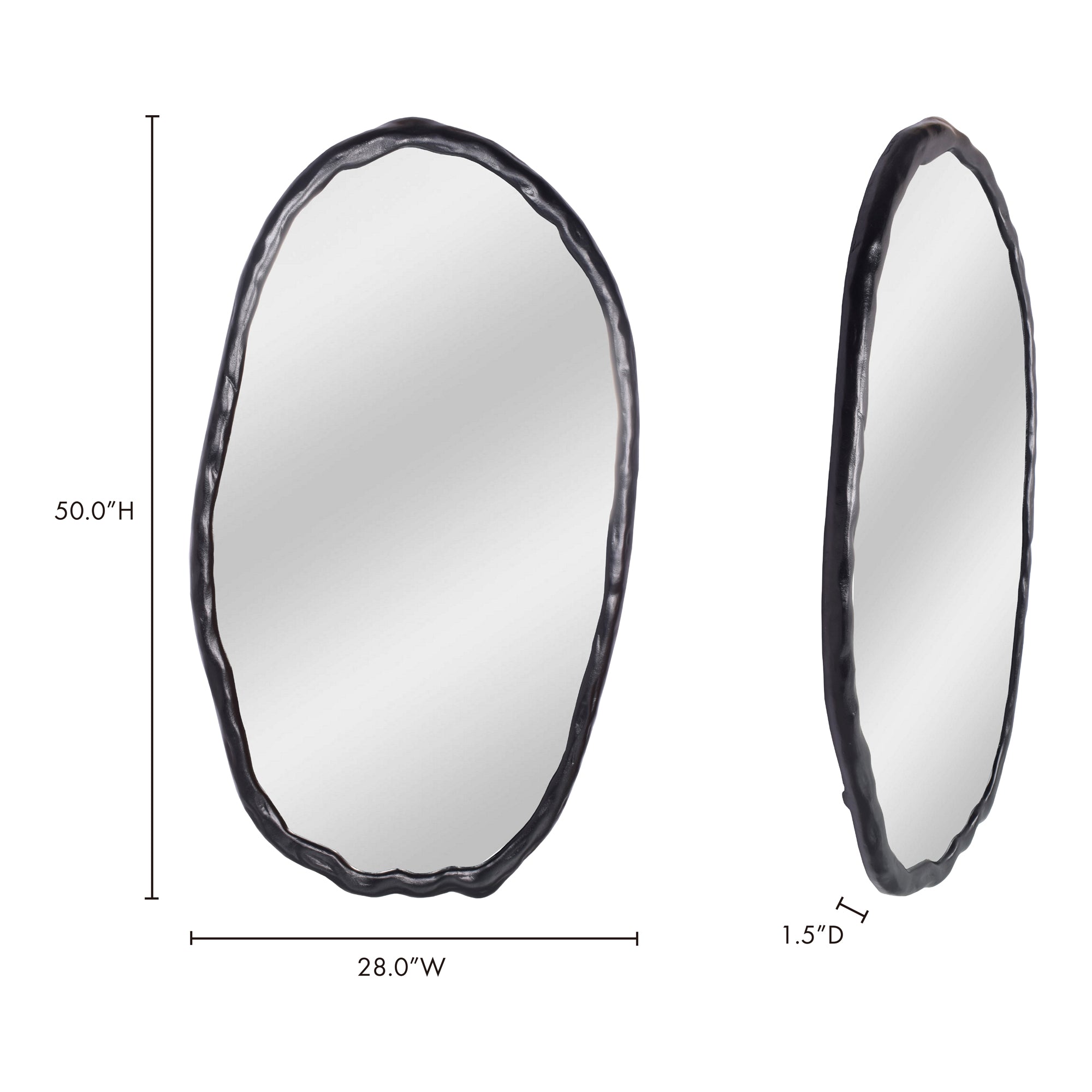 Moes Foundry Oval Mirror Black FI-1113-02