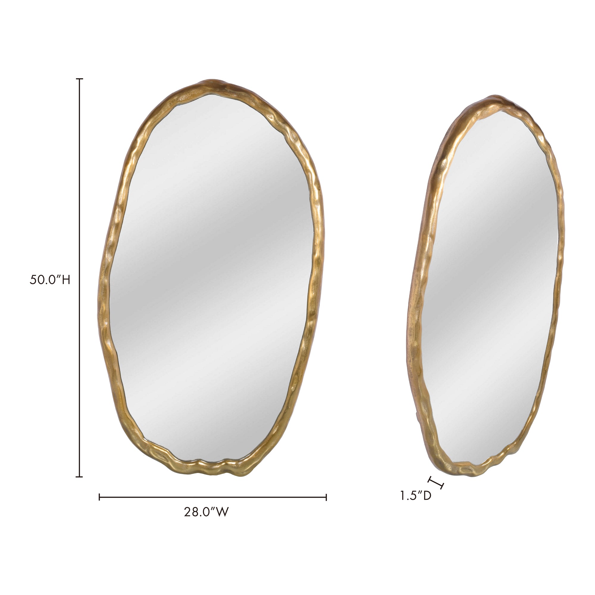 Moes Foundry Oval Mirror Gold FI-1113-32
