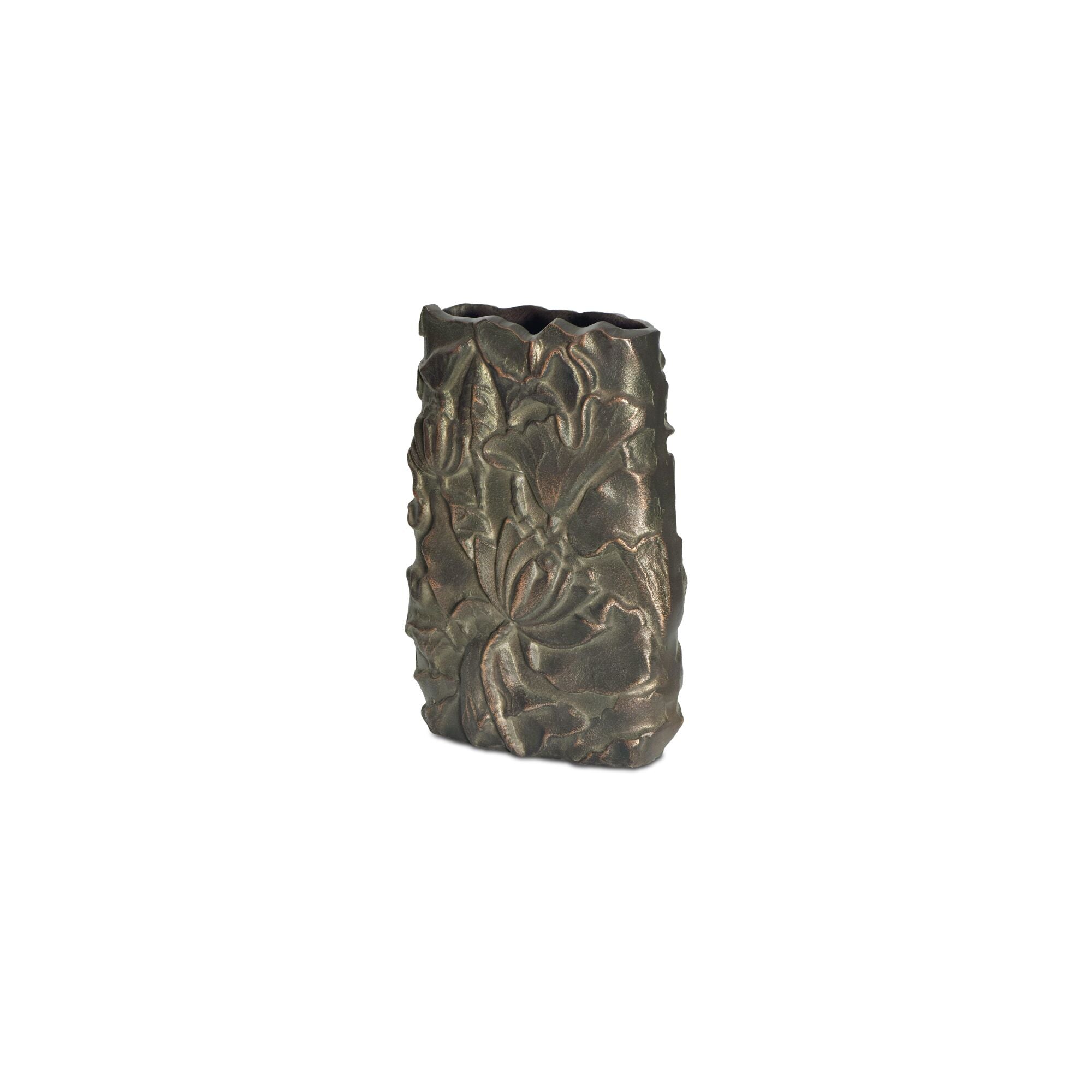 Moes Sabine Cast Aluminum Vase Antique Brass FI-1133-51
