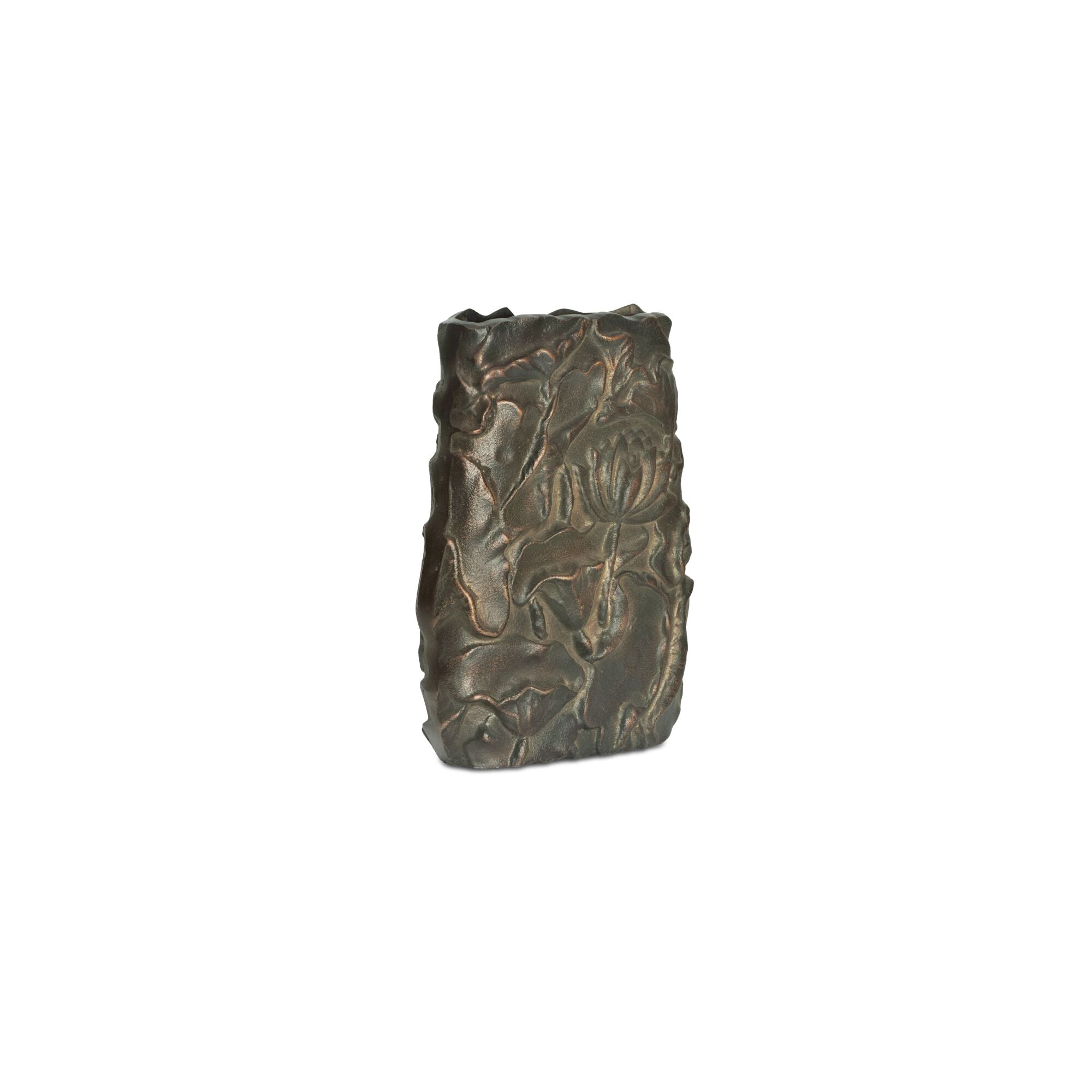 Moes Sabine Cast Aluminum Vase Antique Brass FI-1133-51