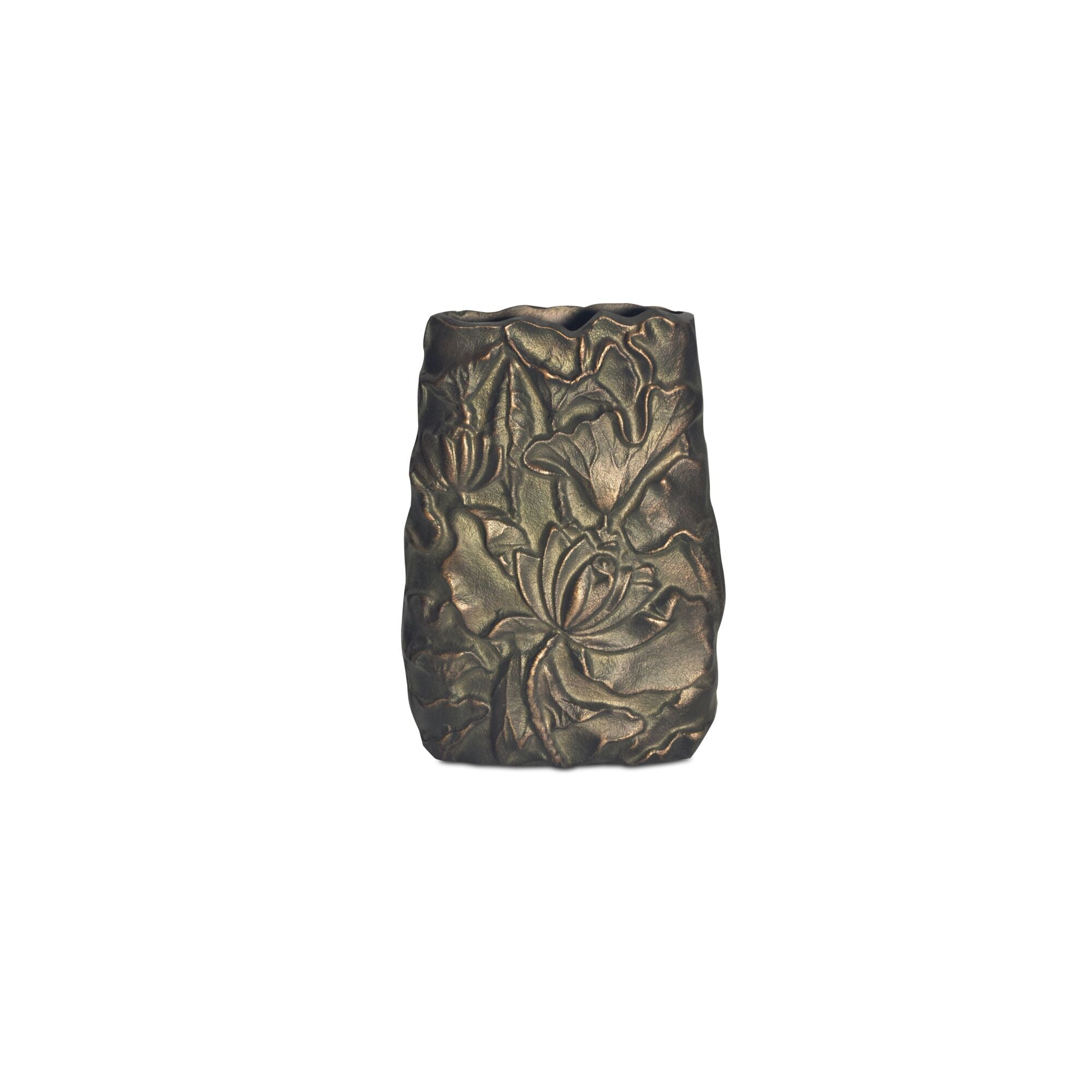 Moes Sabine Cast Aluminum Vase Antique Brass FI-1133-51