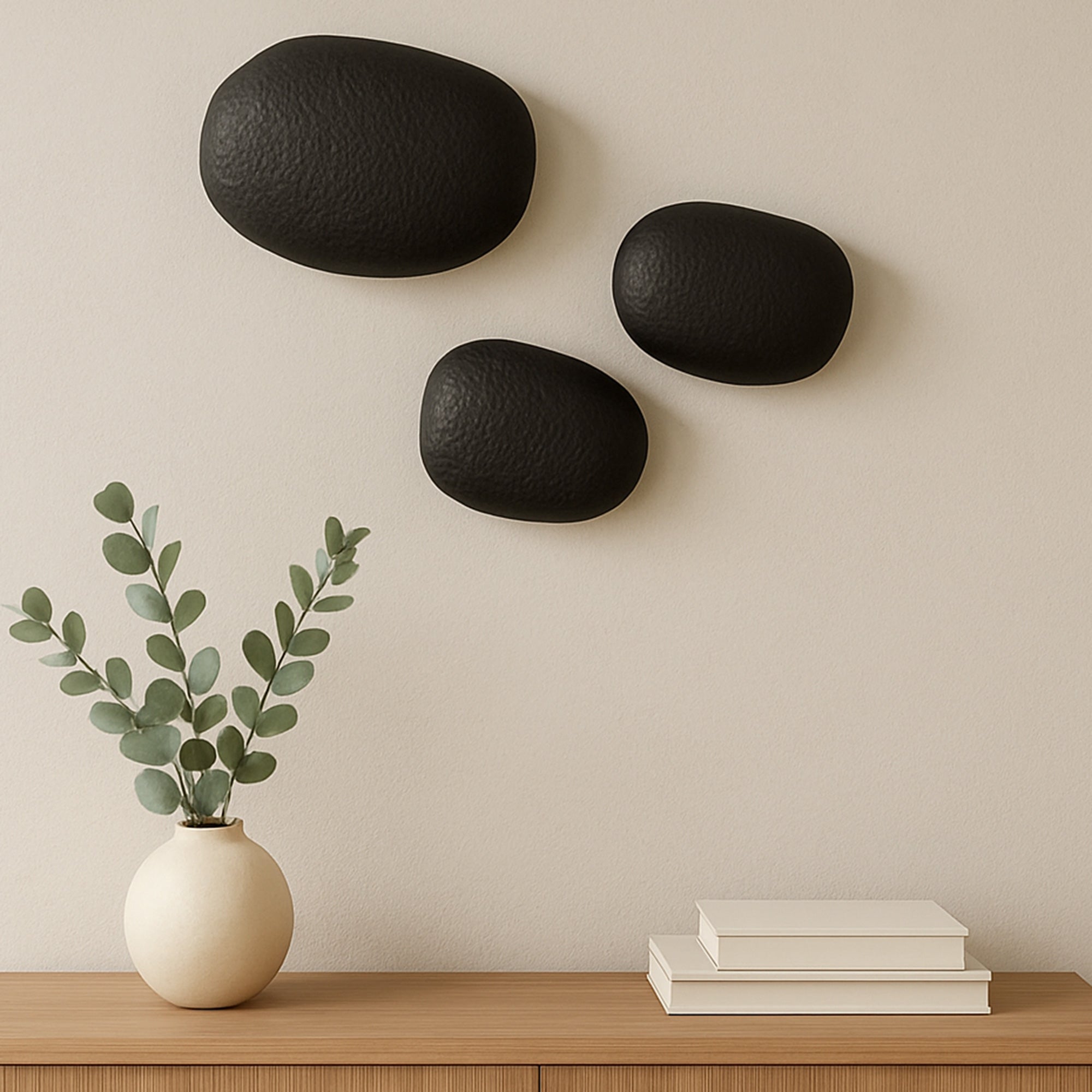Moes Breton Cast Aluminum Wall Sculpture Black-Set Of 3 FI-1136-02