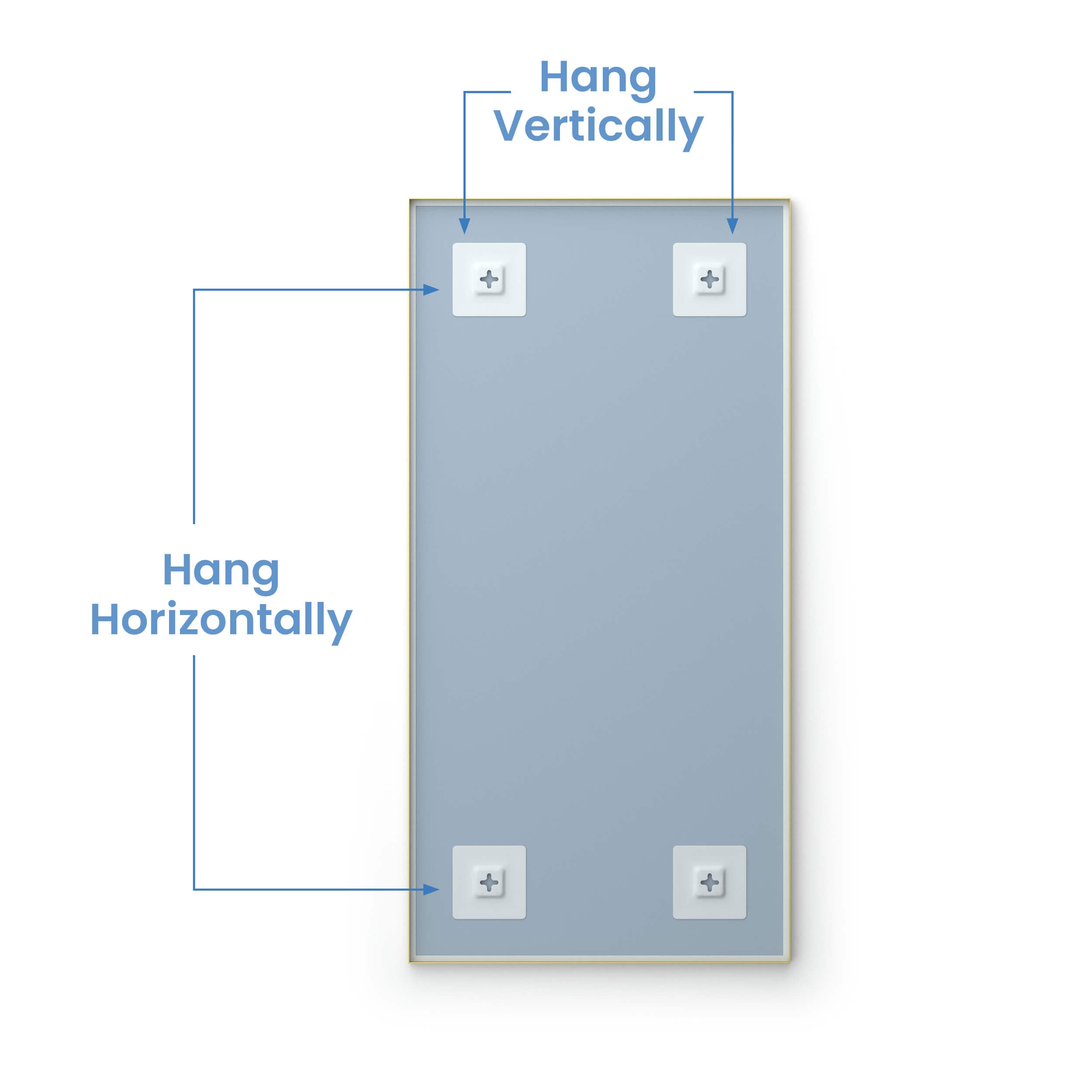 18" x 36" Metal Frame Shatterproof Wall Mount Mirror