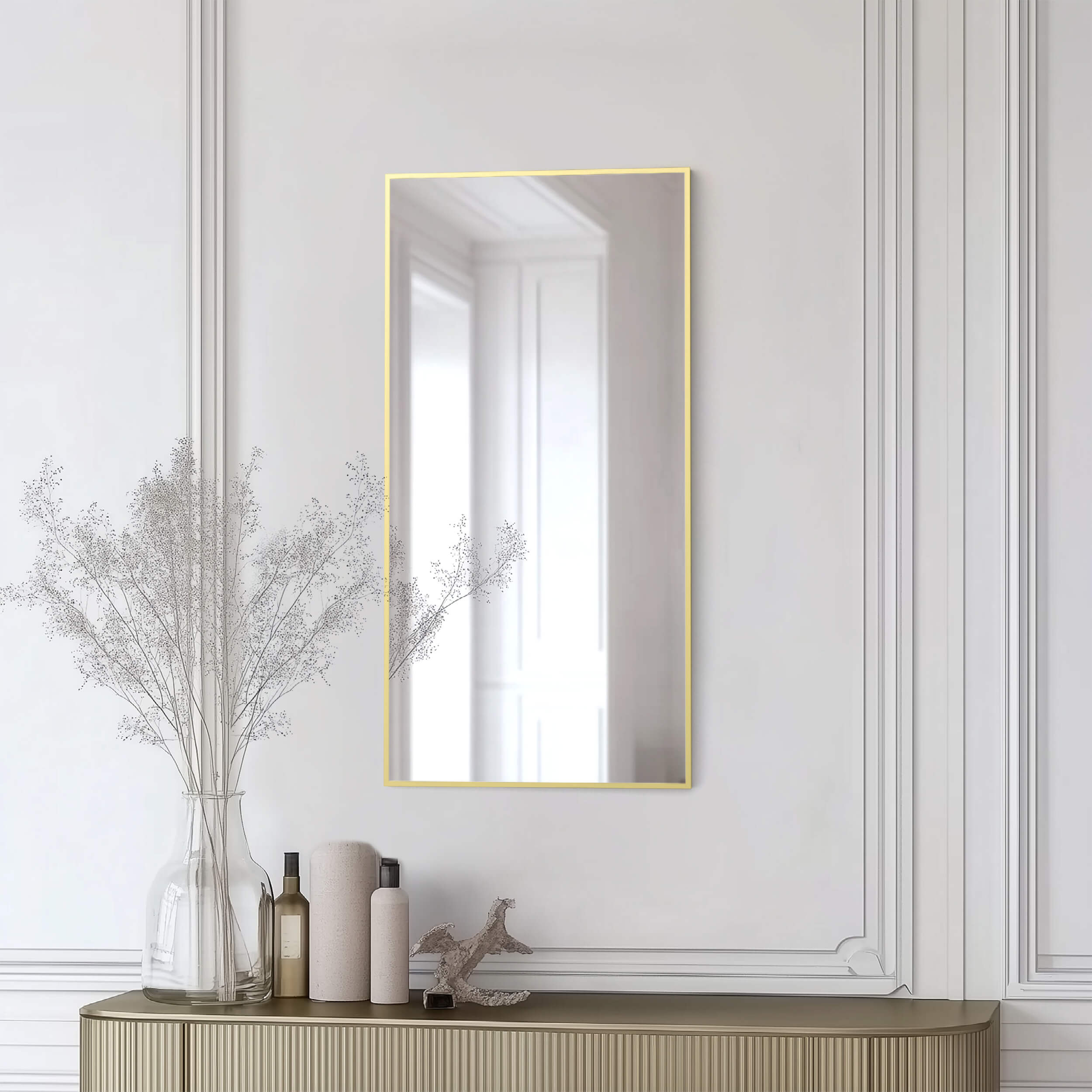 18" x 36" Metal Frame Shatterproof Wall Mount Mirror