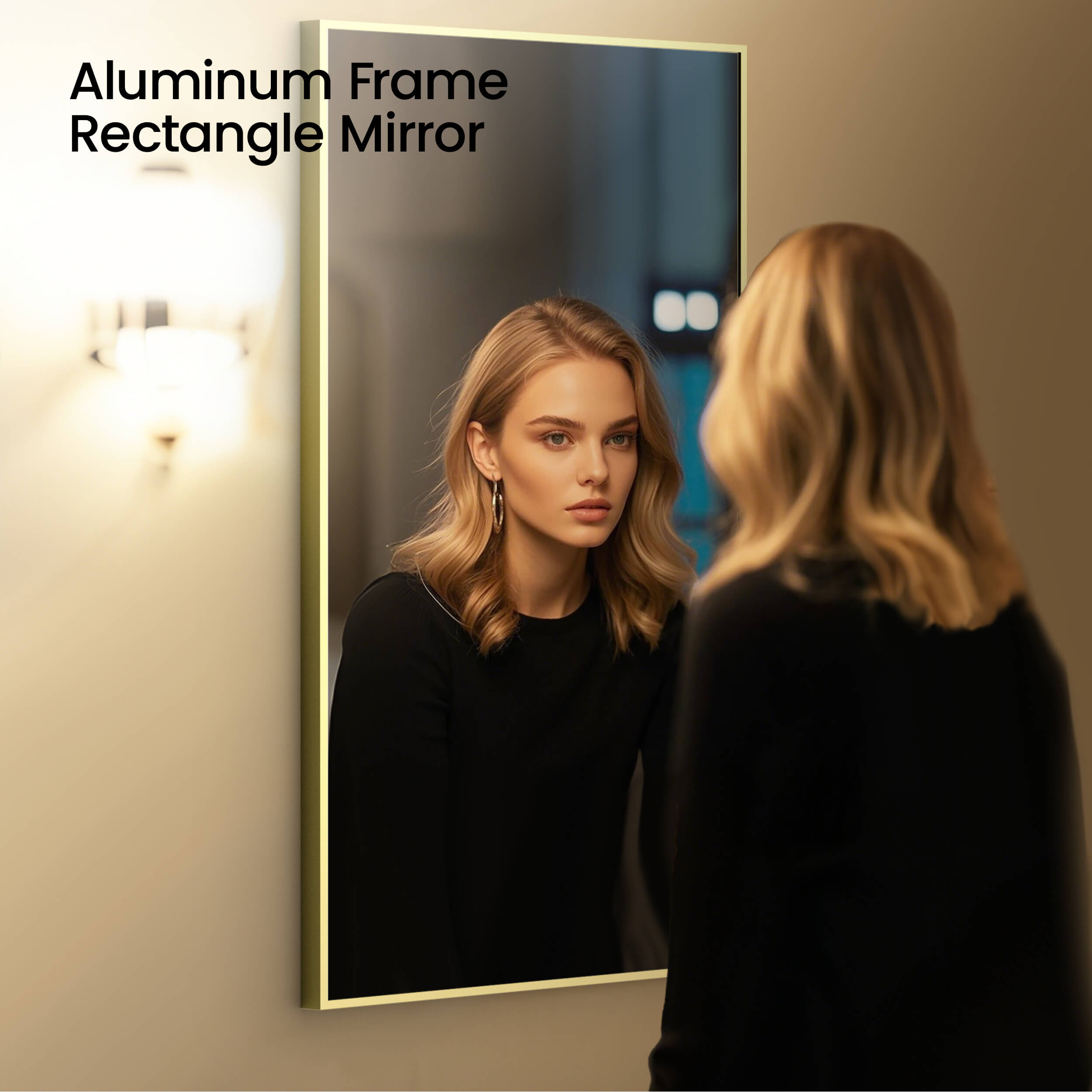 18" x 36" Metal Frame Shatterproof Wall Mount Mirror