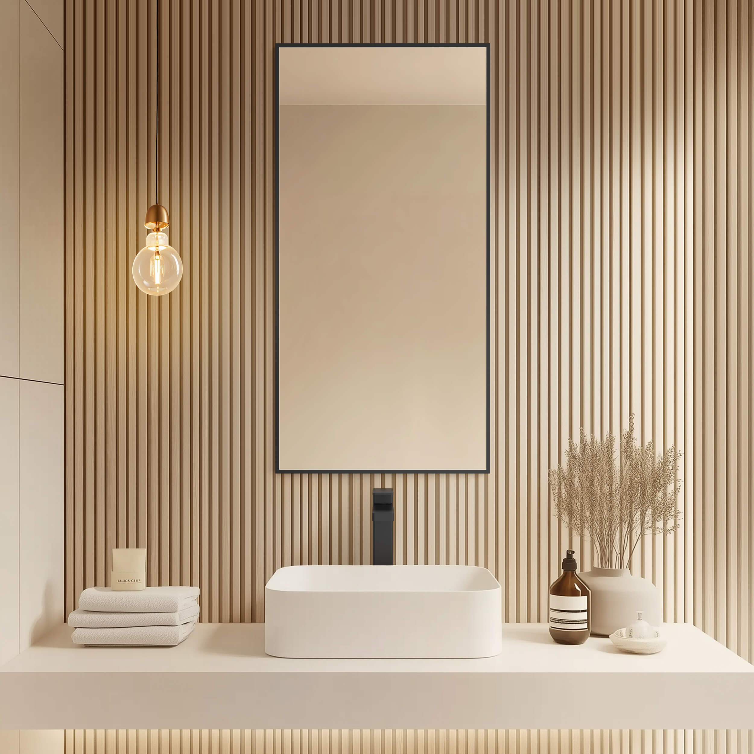 18" x 36" Metal Frame Shatterproof Wall Mount Mirror