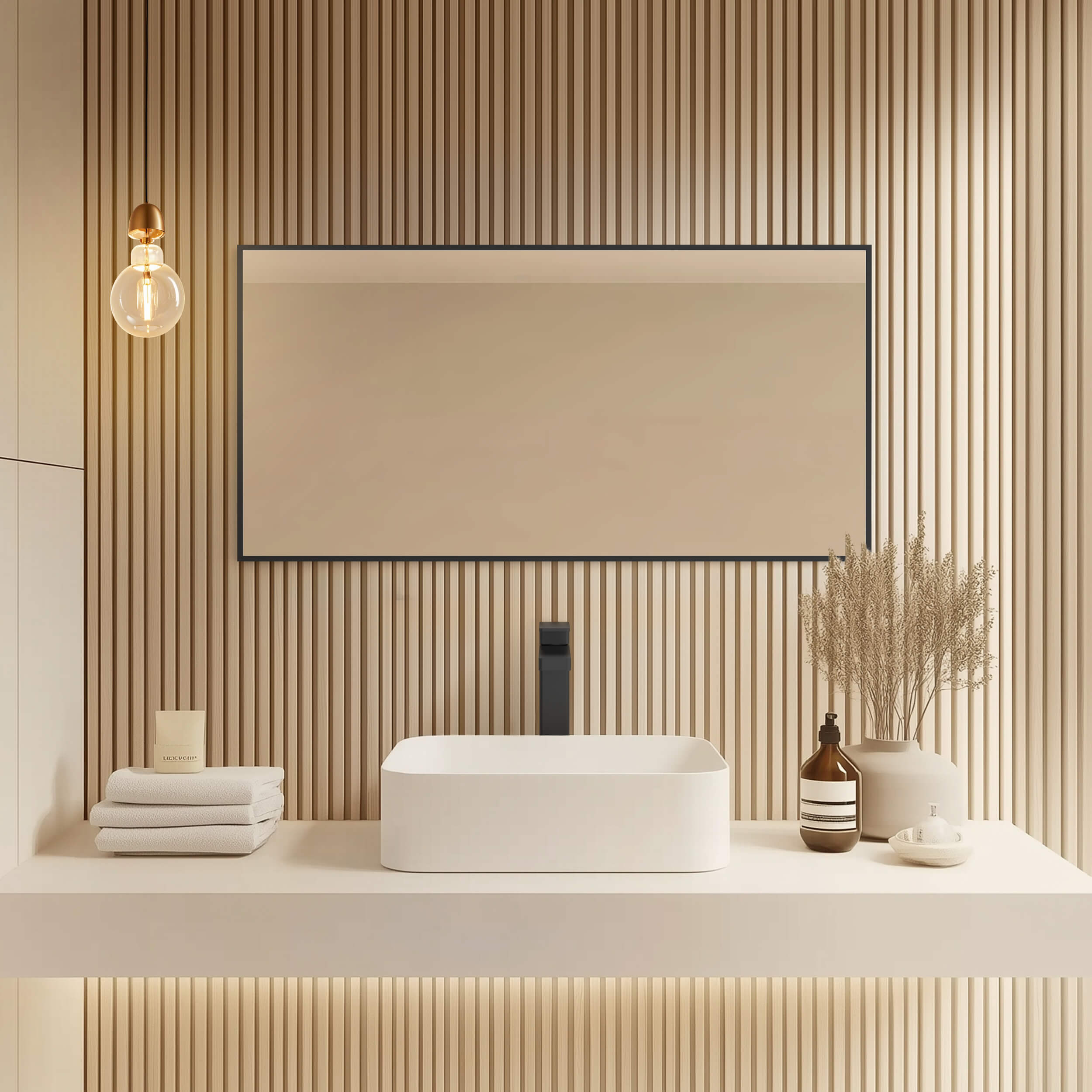 18" x 36" Metal Frame Shatterproof Wall Mount Mirror