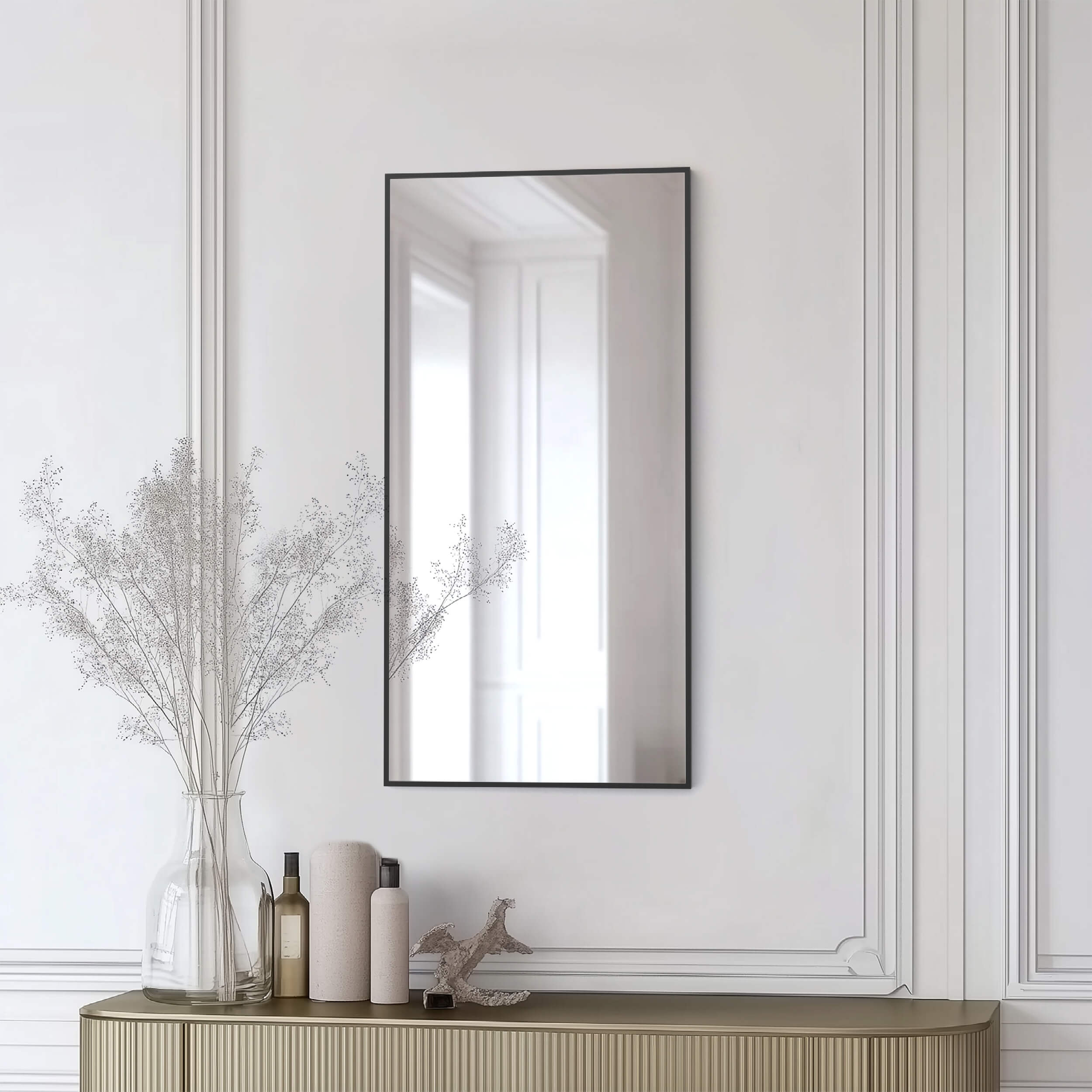 18" x 36" Metal Frame Shatterproof Wall Mount Mirror