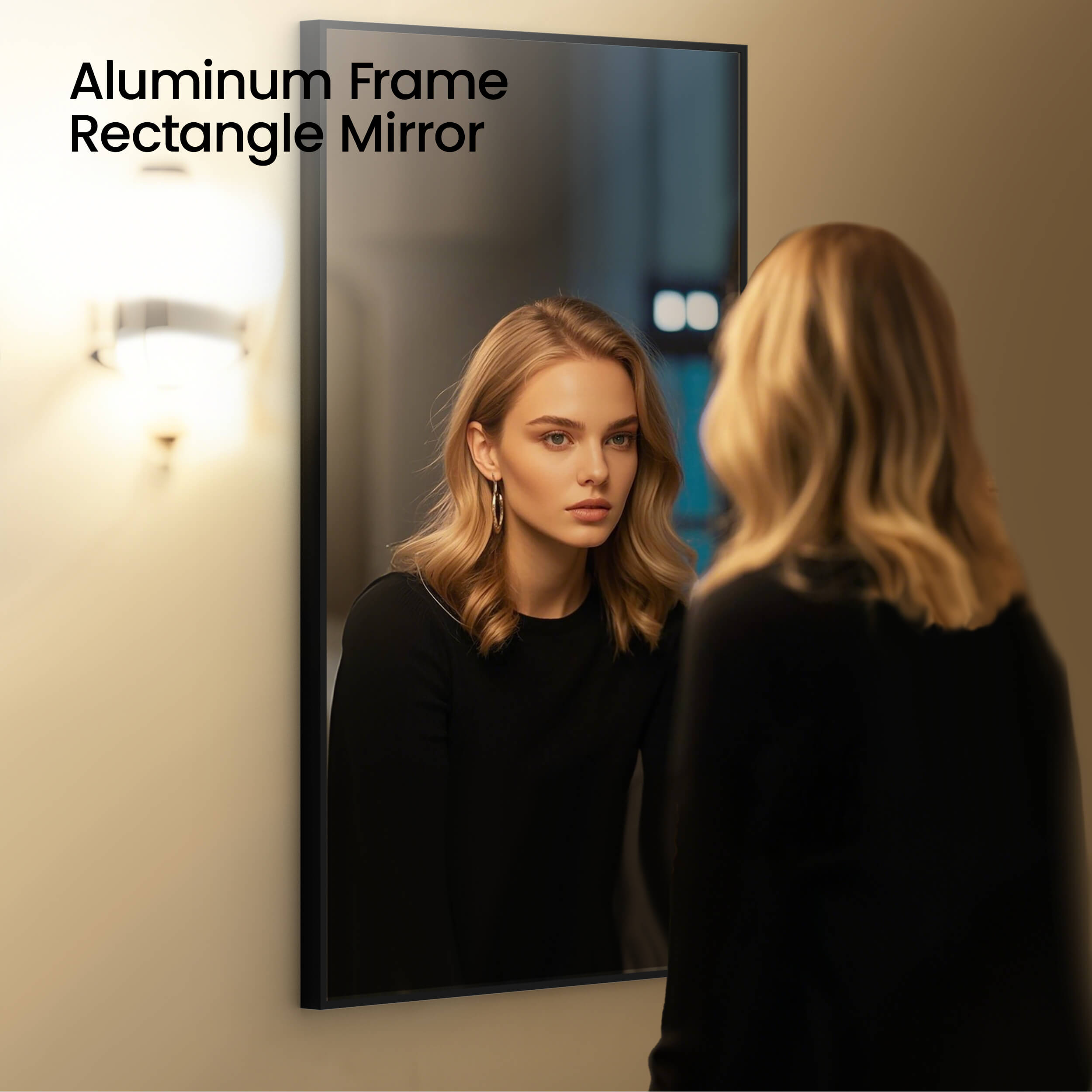 18" x 36" Metal Frame Shatterproof Wall Mount Mirror