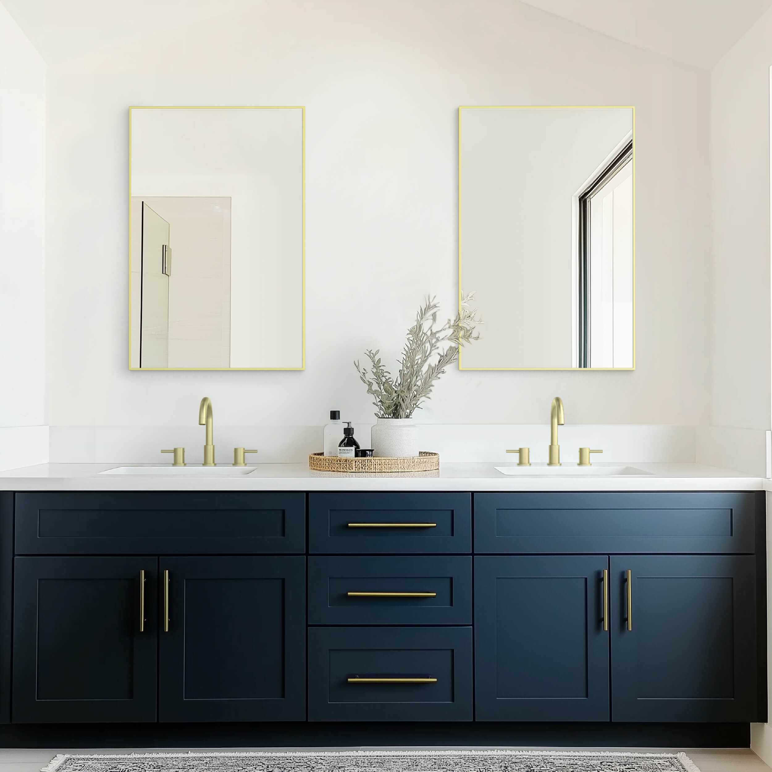 24" x 36" Metal Frame Shatterproof Wall Mount Mirror