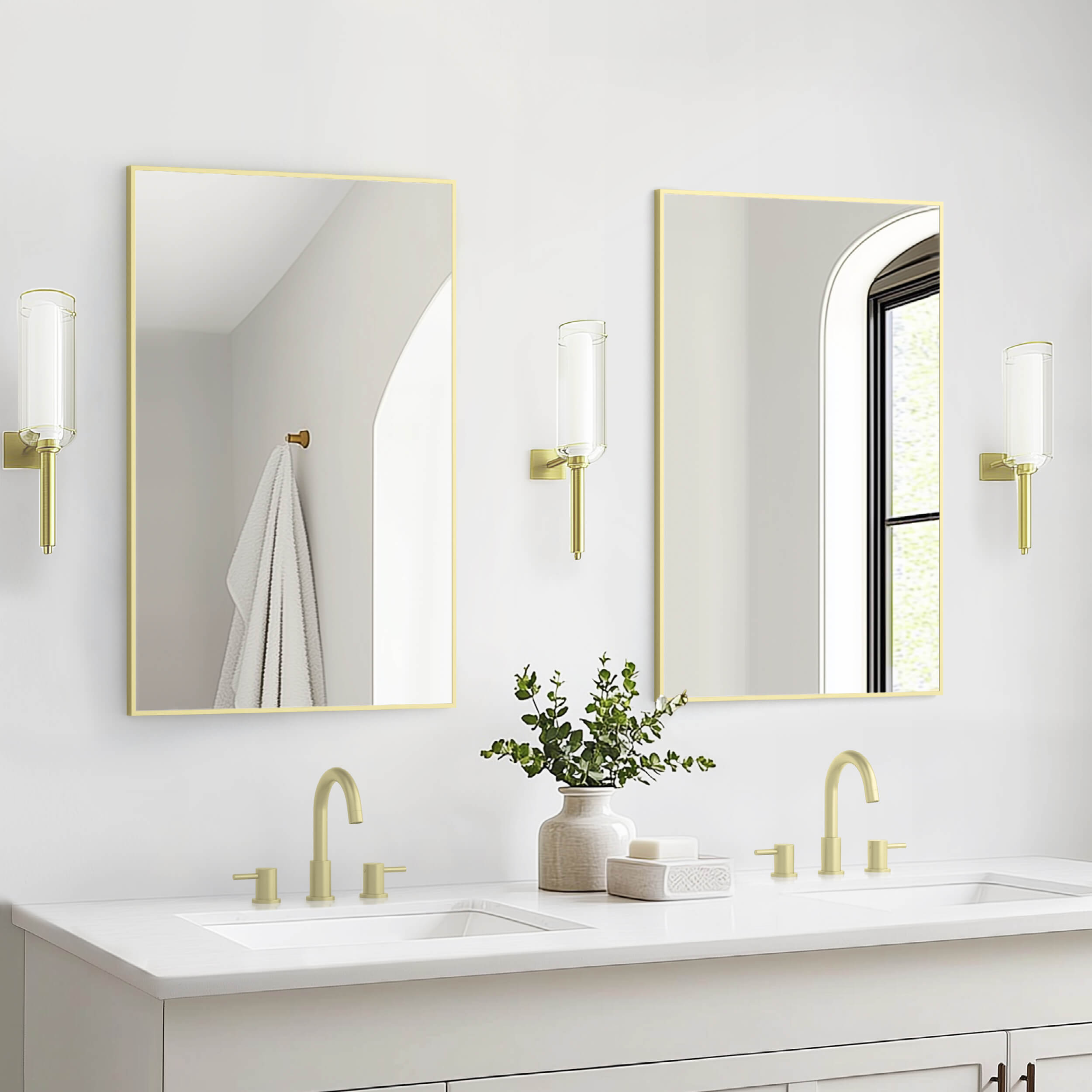 24" x 36" Metal Frame Shatterproof Wall Mount Mirror