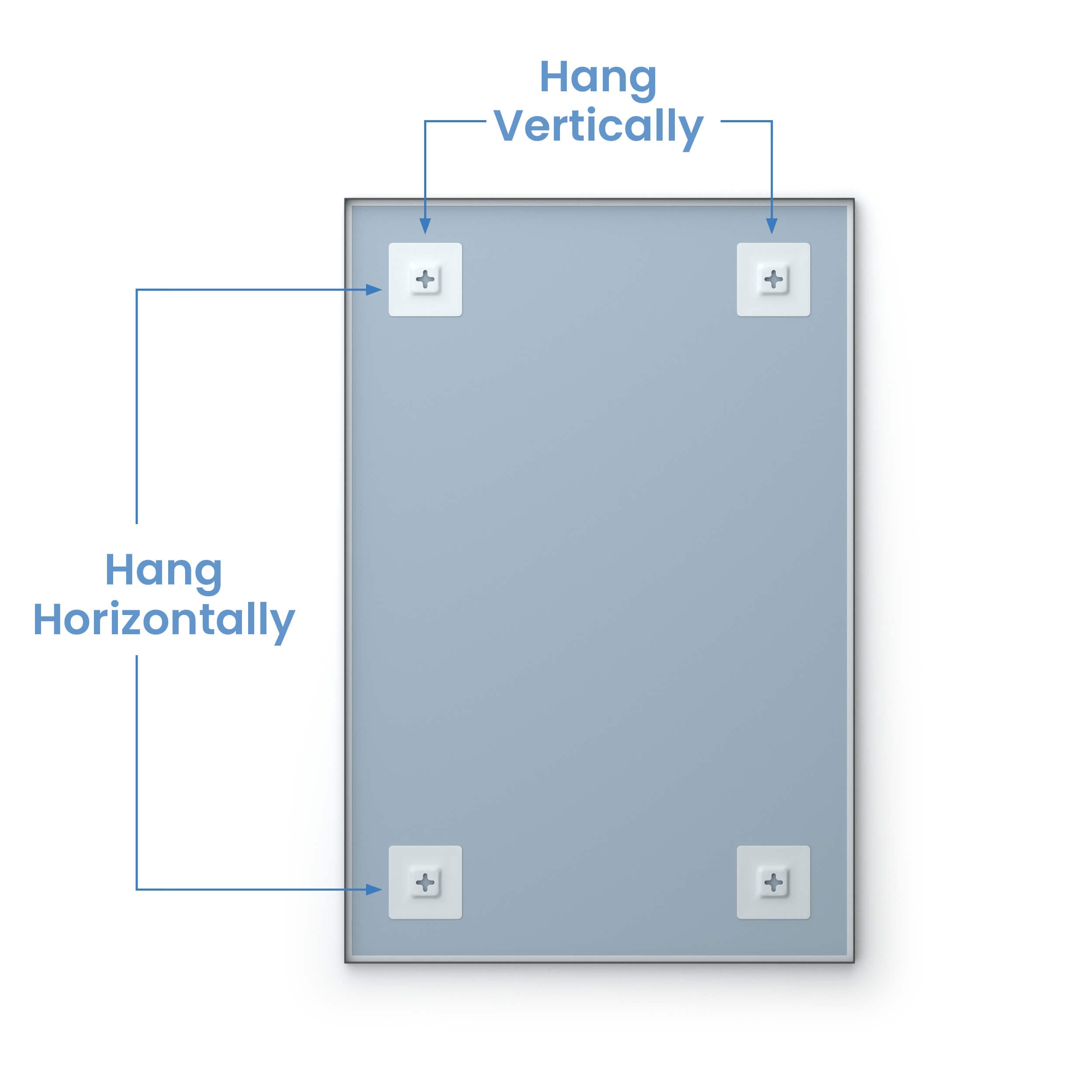 24" x 36" Metal Frame Shatterproof Wall Mount Mirror