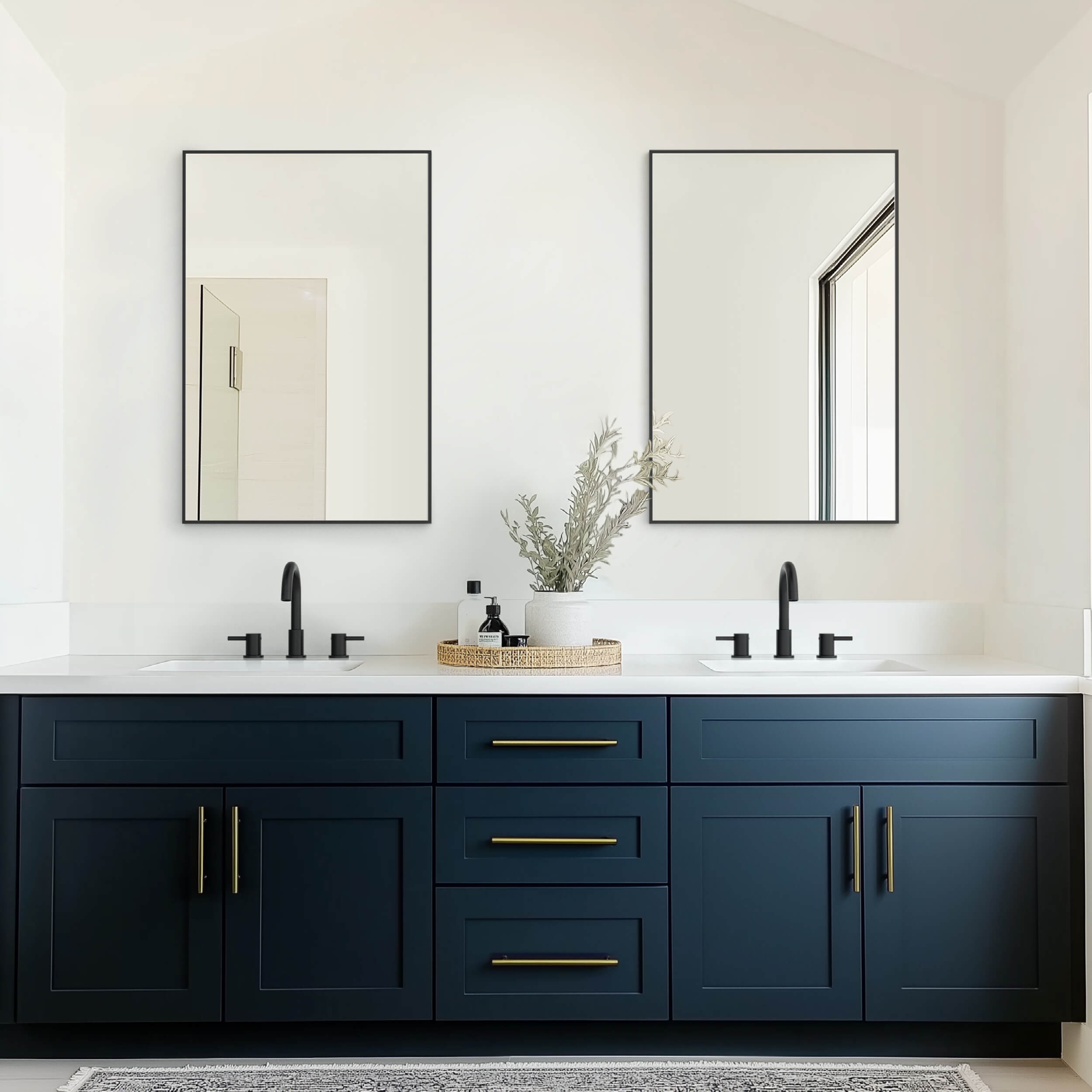 24" x 36" Metal Frame Shatterproof Wall Mount Mirror
