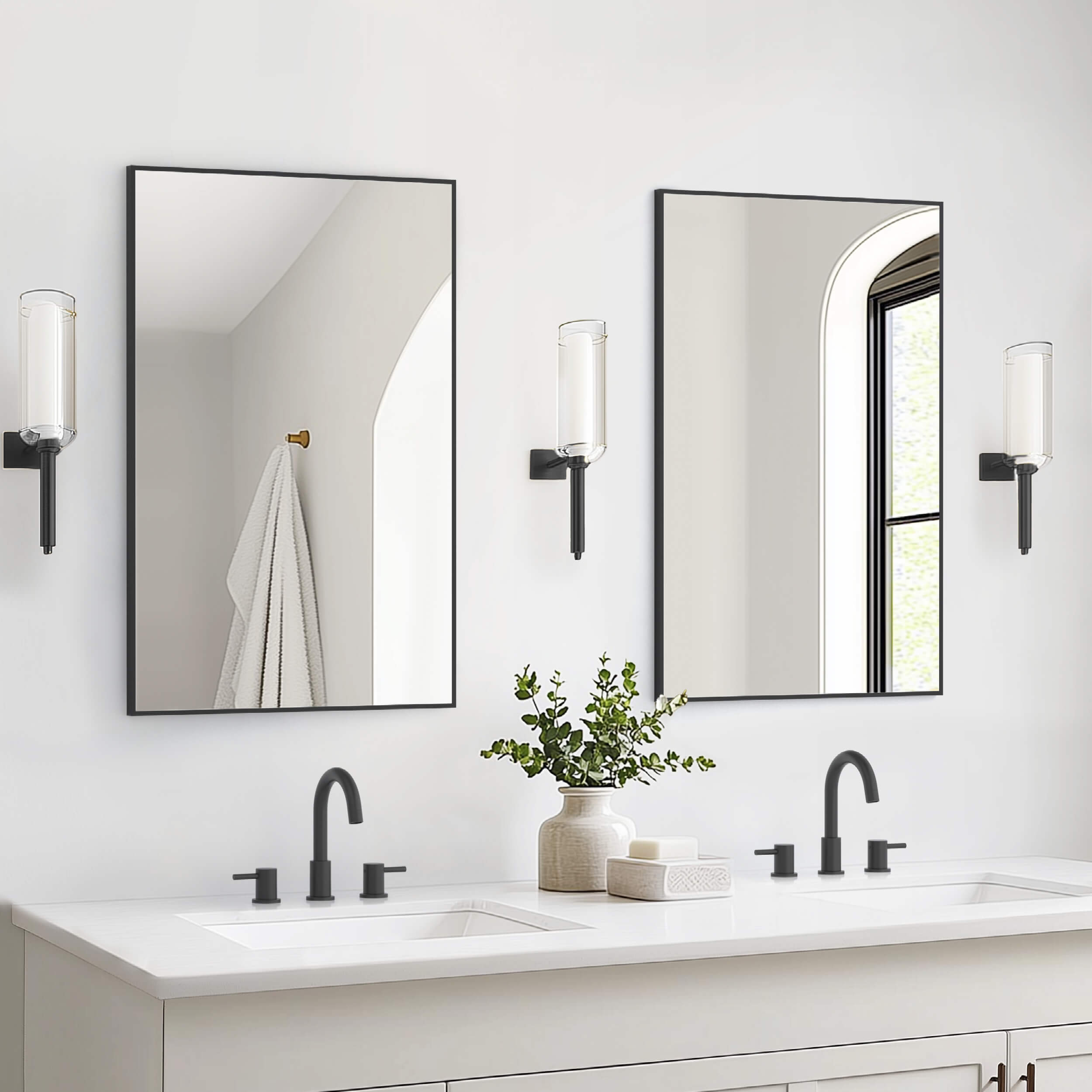 24" x 36" Metal Frame Shatterproof Wall Mount Mirror