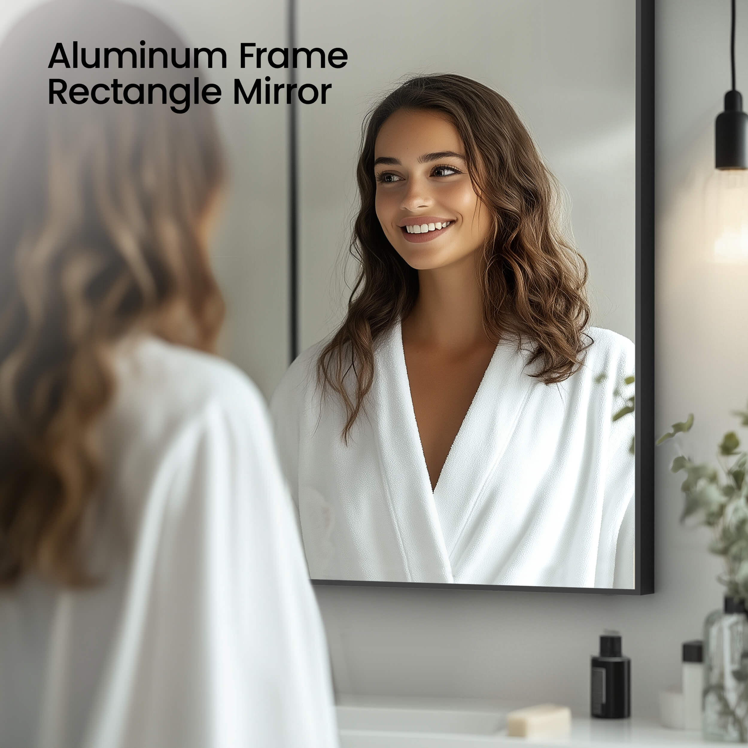 30" x 36" Metal Frame Shatterproof Wall Mount Mirror