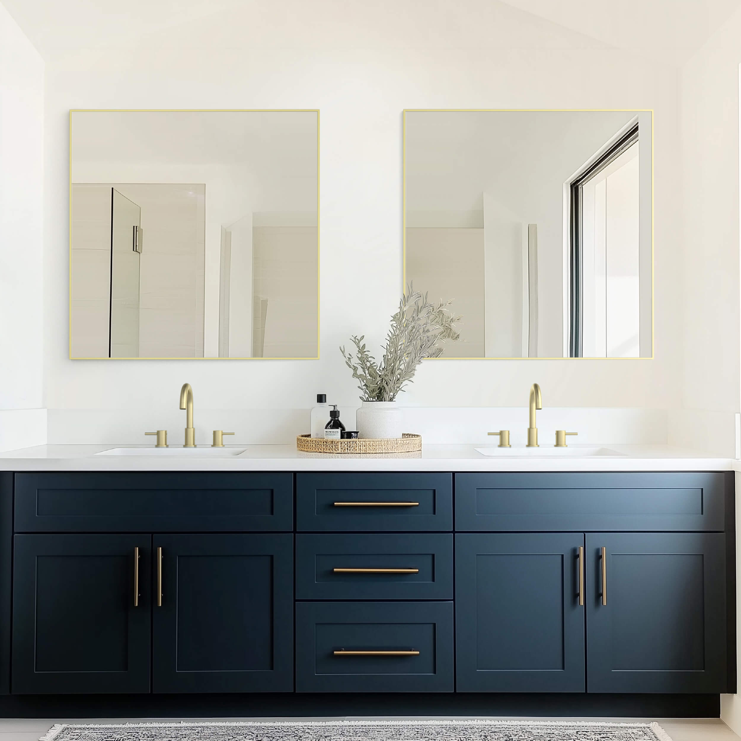 36" x 36" Metal Frame Shatterproof Wall Mount Mirror