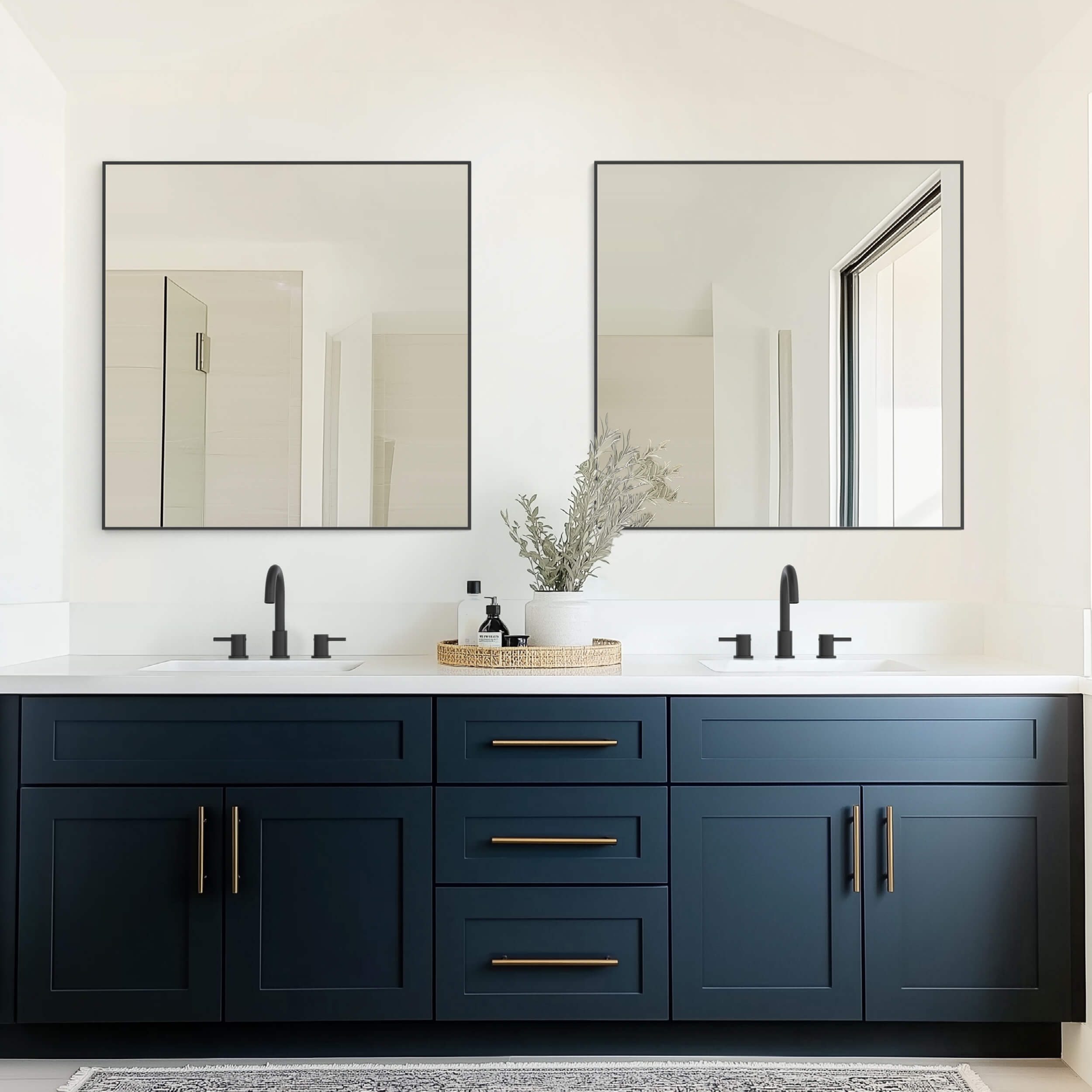 36" x 36" Metal Frame Shatterproof Wall Mount Mirror