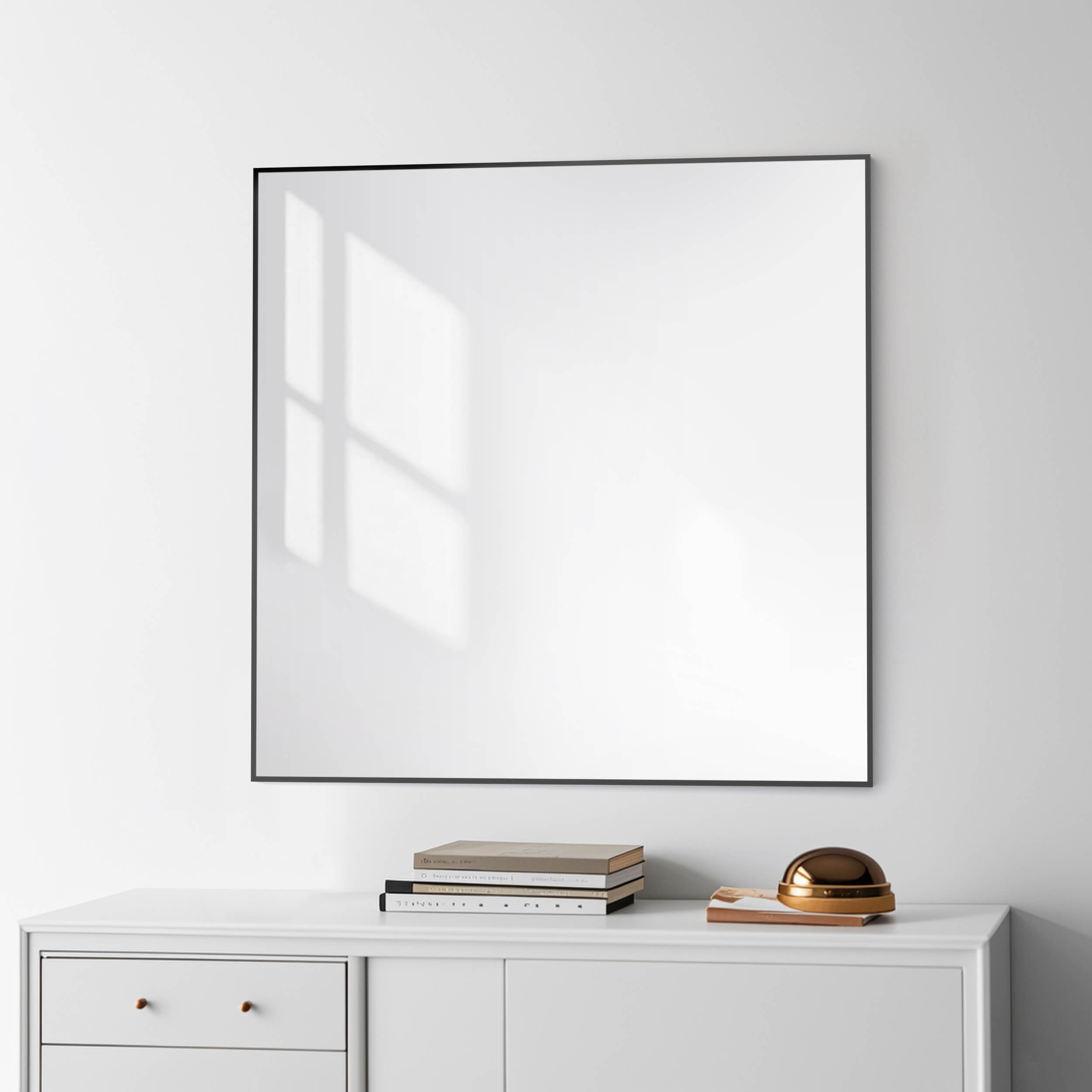 36" x 36" Metal Frame Shatterproof Wall Mount Mirror