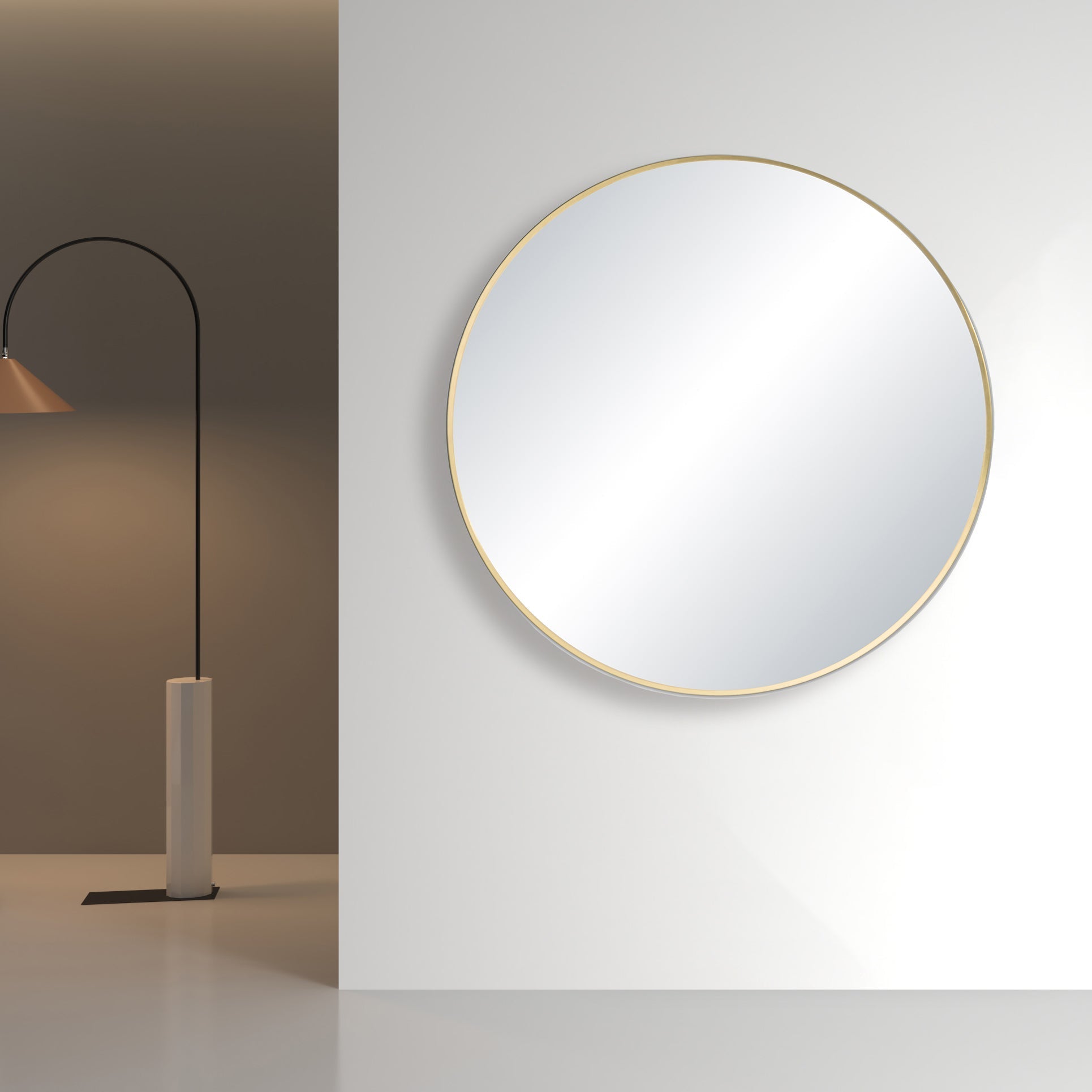 28" Round Metal Frame Shatterproof Wall Mount Mirror
