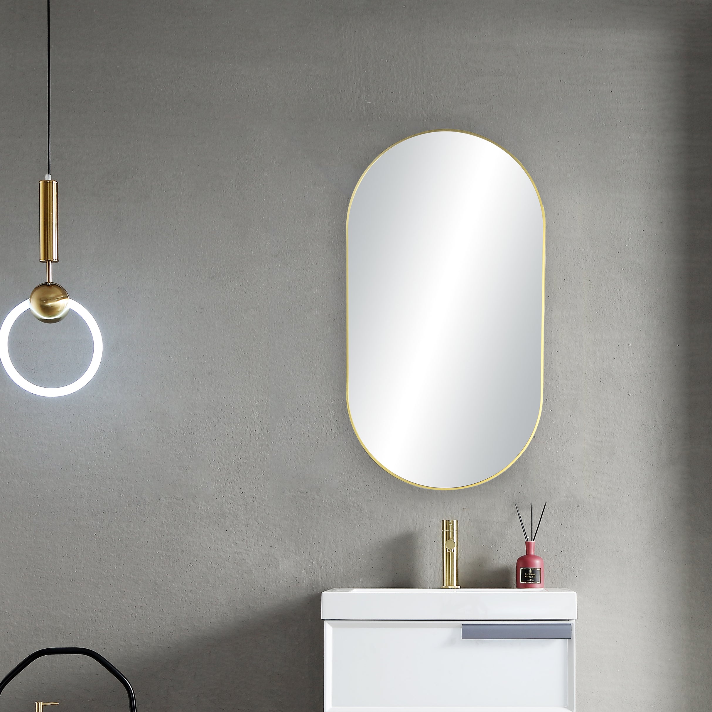 20" x 36" Metal Frame Shatterproof Wall Mount Mirror