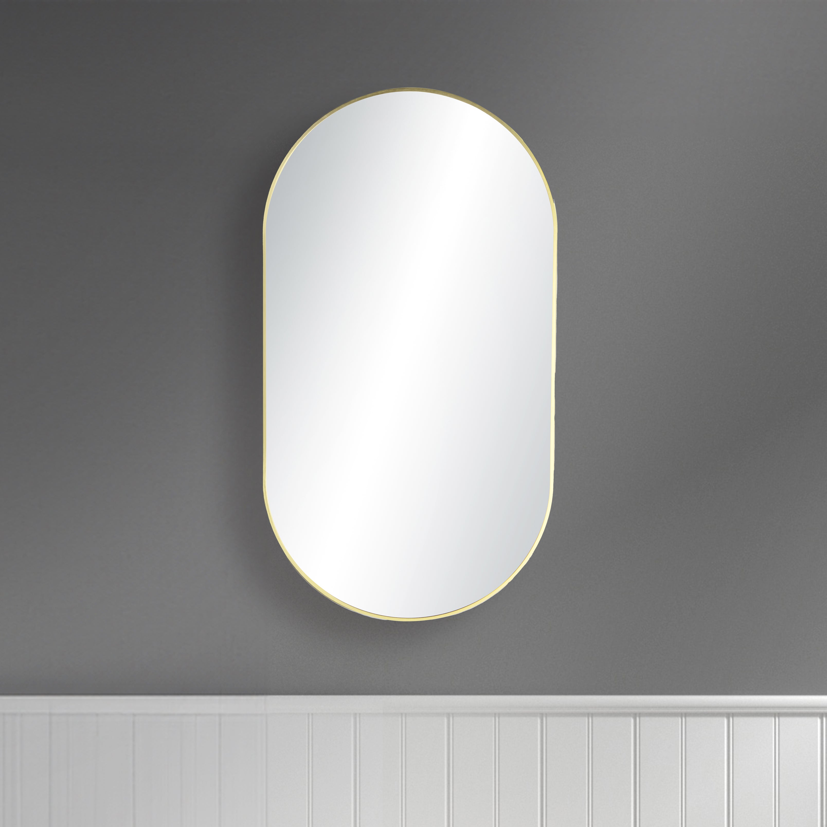 20" x 36" Metal Frame Shatterproof Wall Mount Mirror