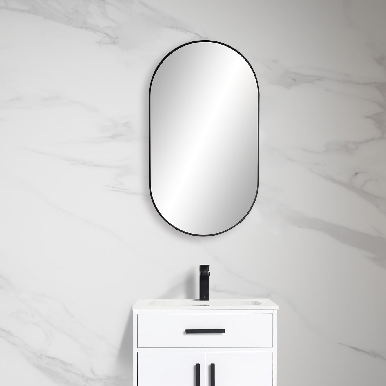20" x 36" Metal Frame Shatterproof Wall Mount Mirror