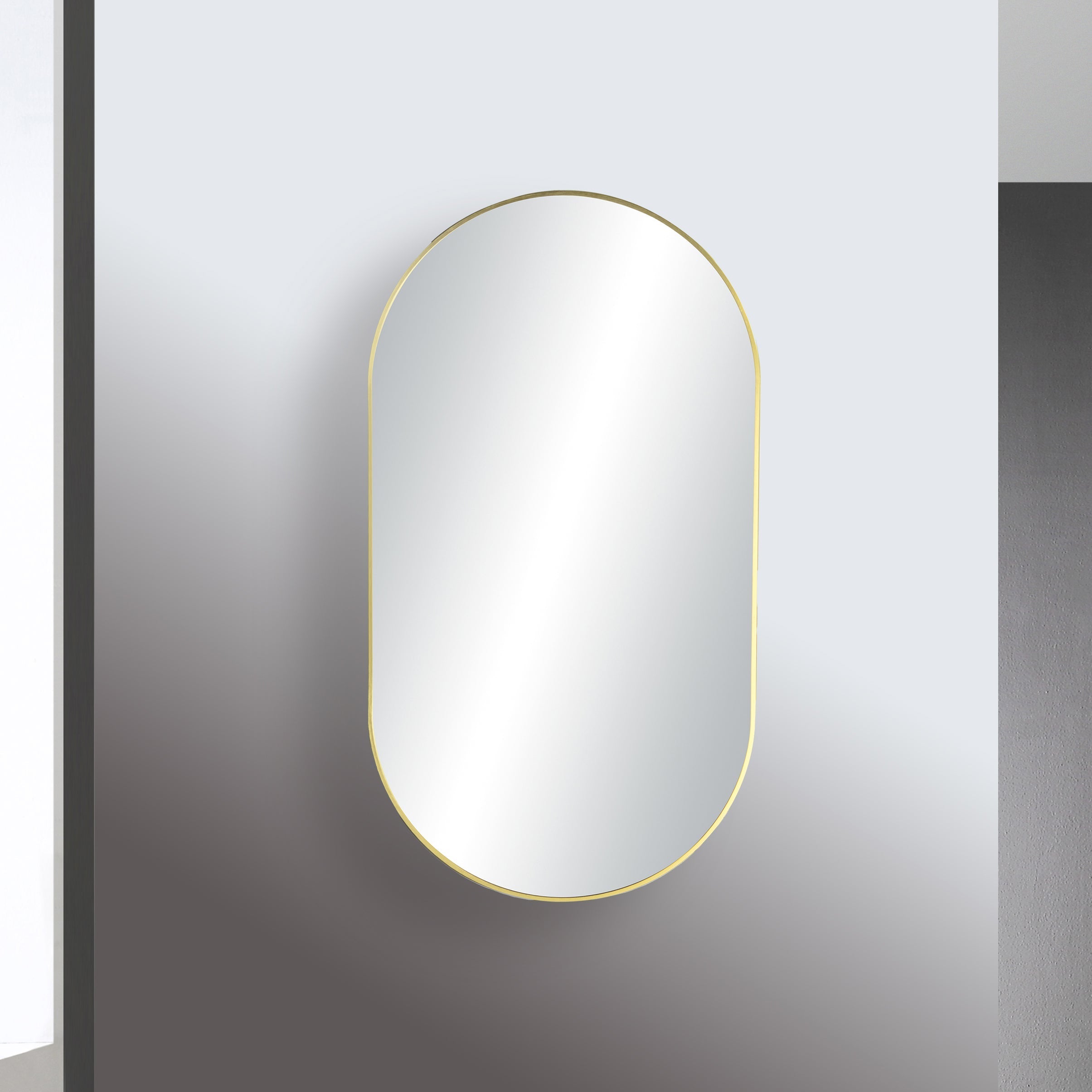 24" x 44" Metal Frame Shatterproof Wall Mount Mirror