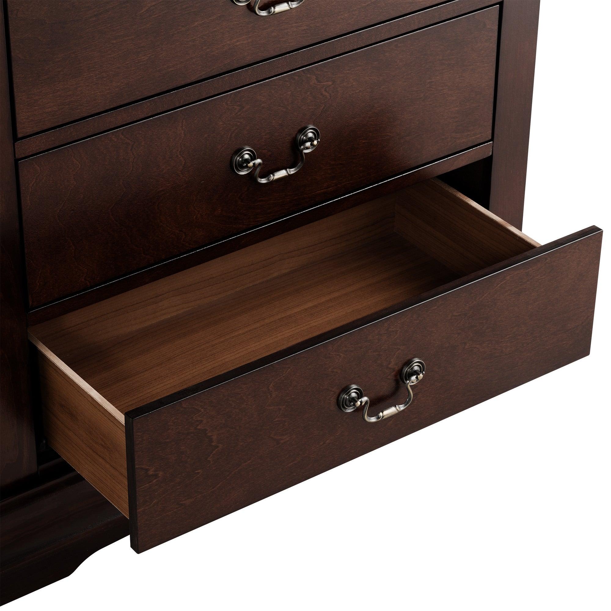 Transitional 5-Drawer 31.5 in. Wide Chest of Drawers with Bracket Feet