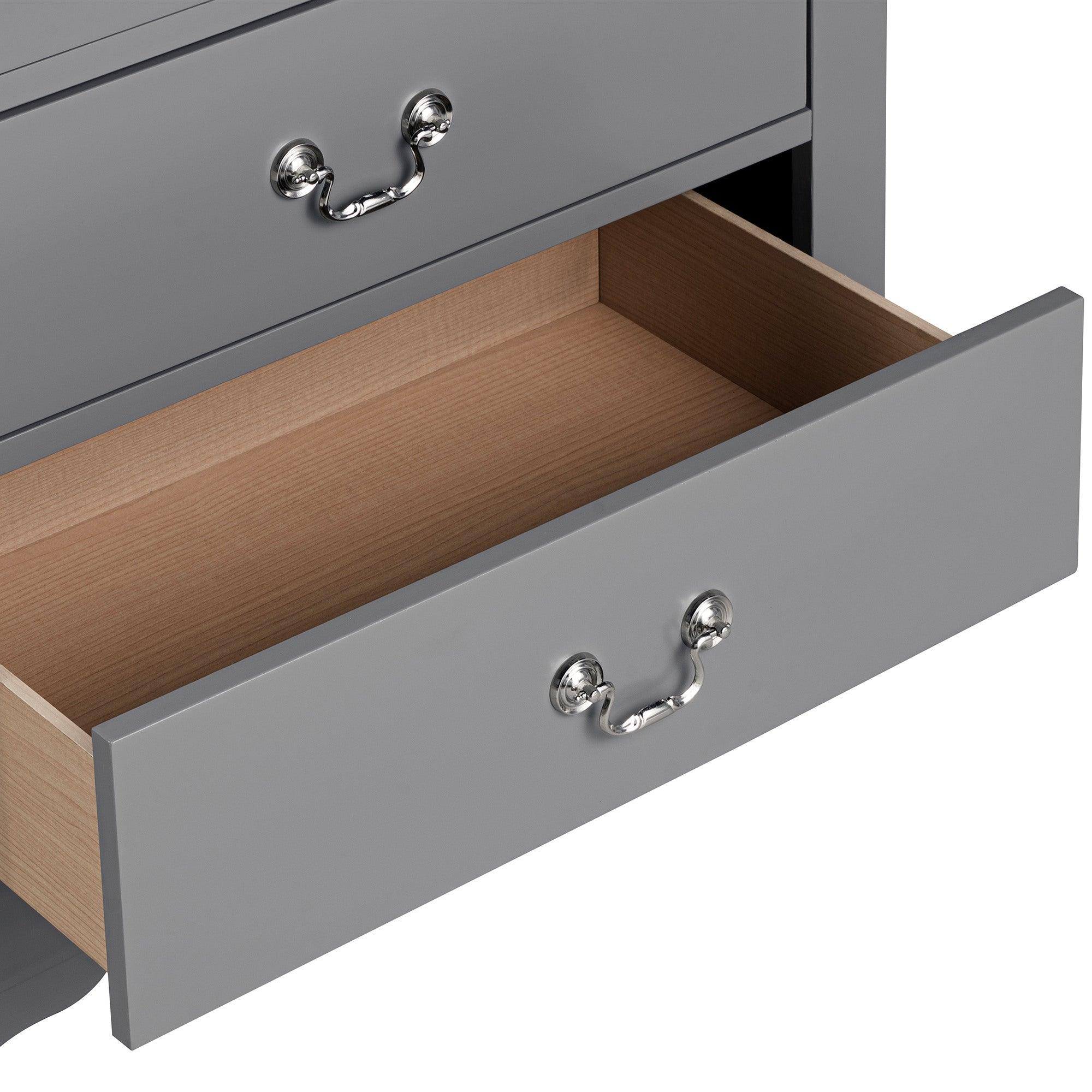 Transitional 5-Drawer 31.5 in. Wide Chest of Drawers with Bracket Feet