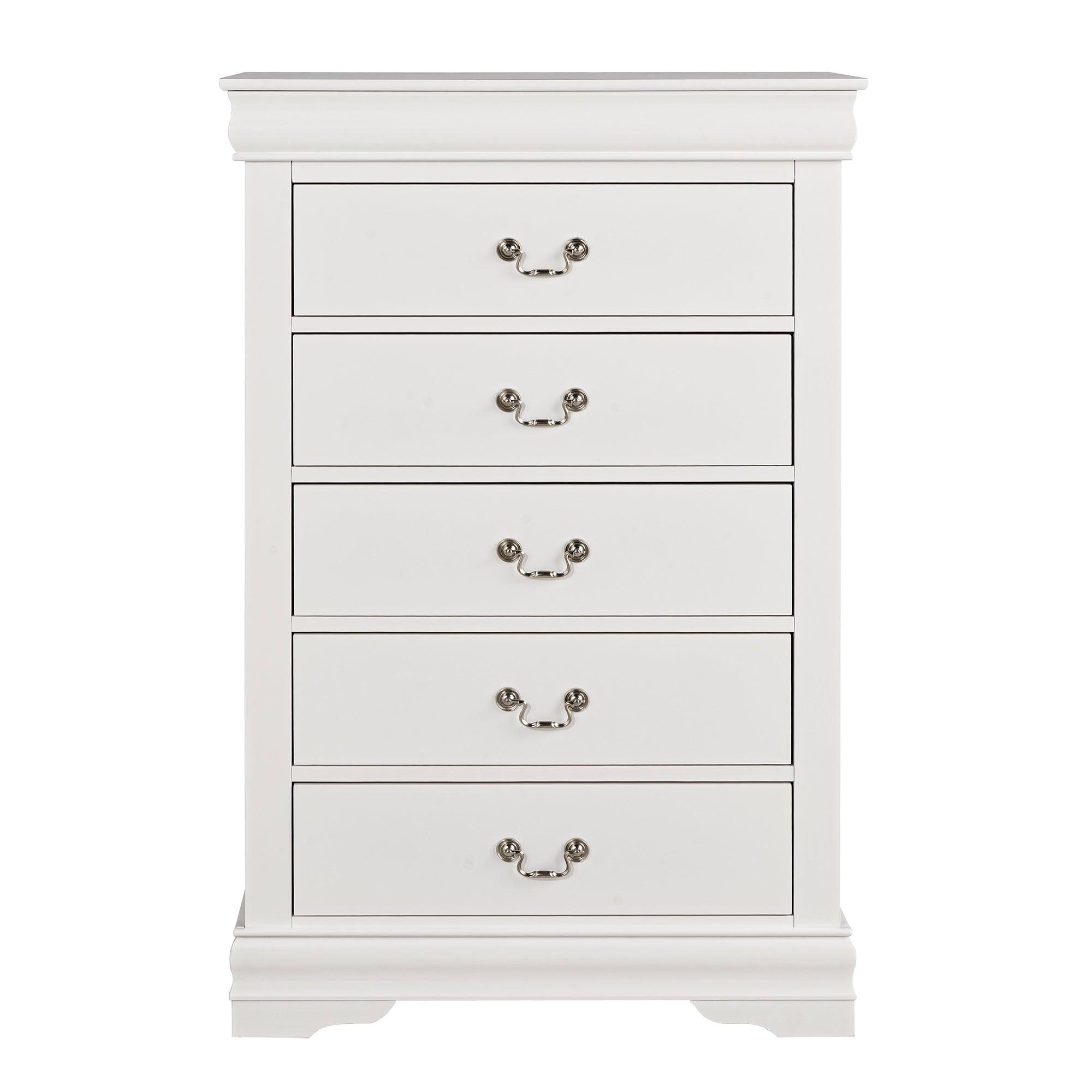 Transitional 5-Drawer 31.5 in. Wide Chest of Drawers with Bracket Feet