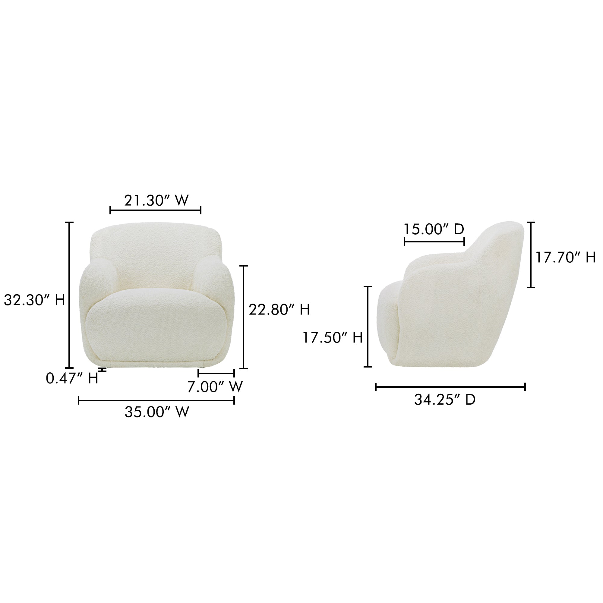 Moes Stevie Lounge Chair Cream FO-1001-05