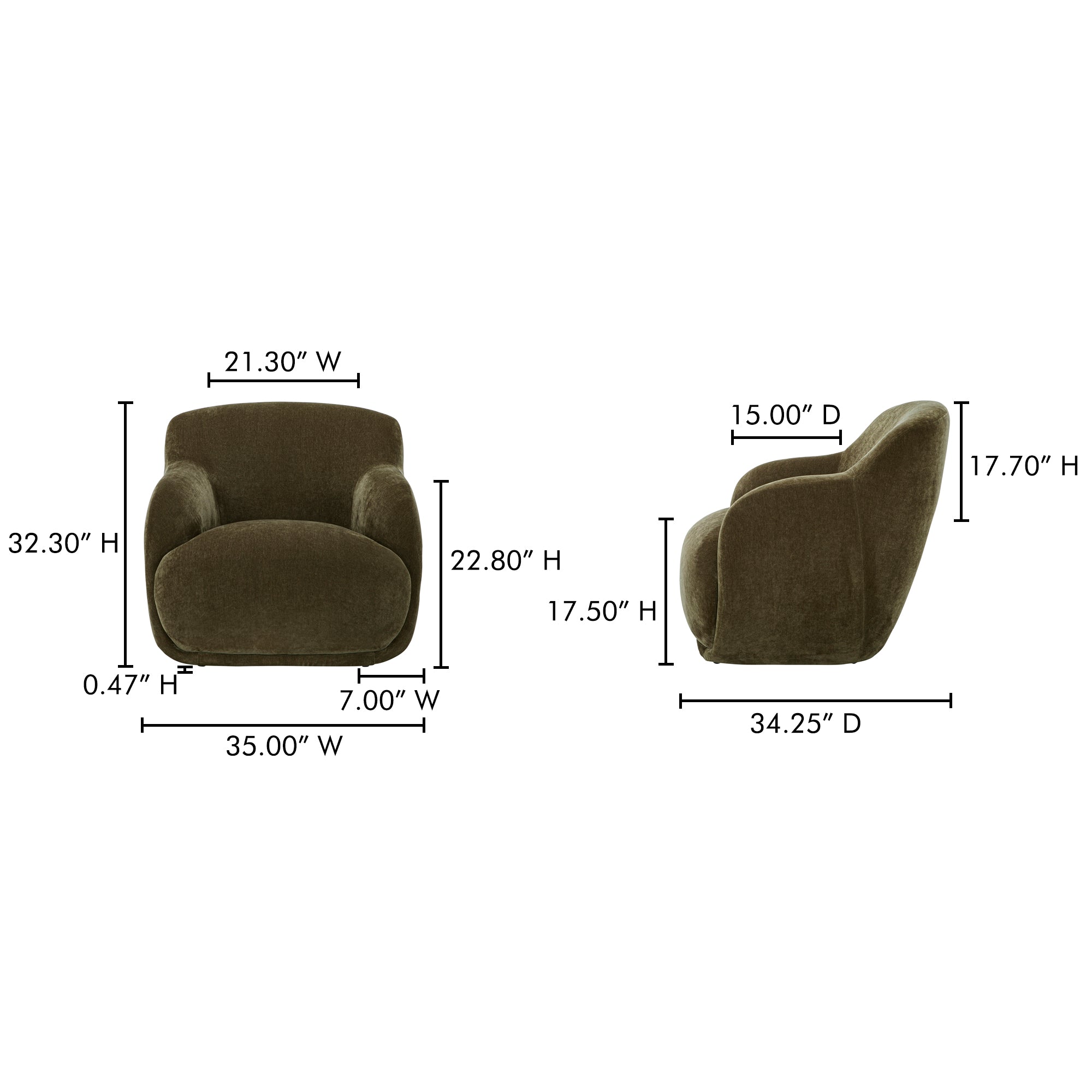 Moes Stevie Lounge Chair Cedar Green FO-1001-27