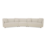 Moes Fraser 3 Piece Modular Sectional with Slipper Off White FO-1041-05