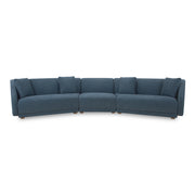 Moes Fraser 3 Piece Modular Sectional with Slipper Deep Blue FO-1041-19