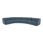 Moes Fraser 4 Piece Modular Sectional Deep Blue FO-1043-19