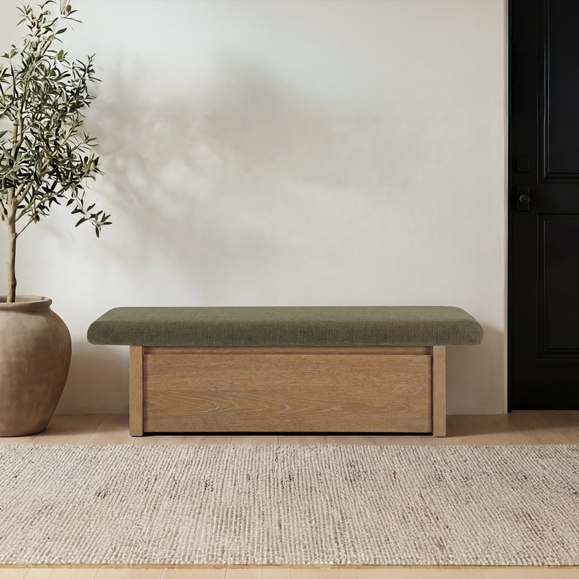 Moes Gemma Storage Bench Dark Green FO-1050-27
