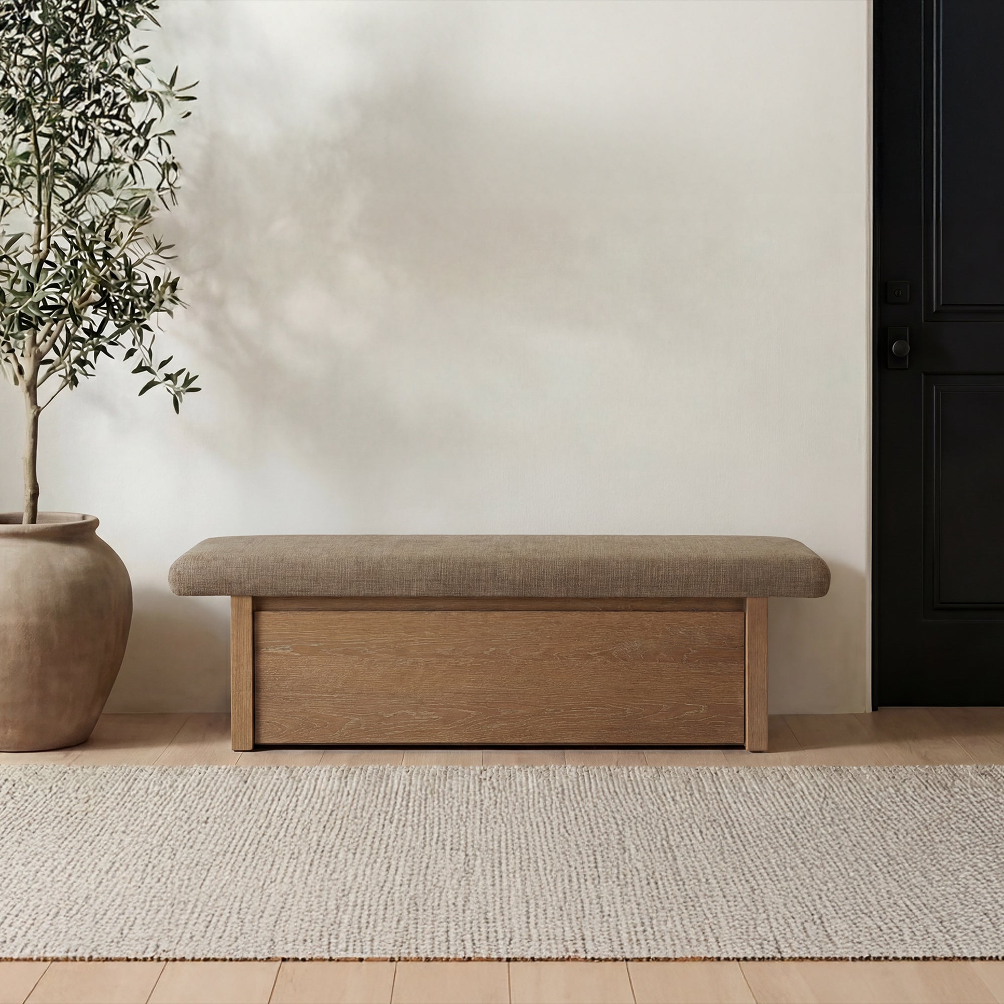 Moes Gemma Storage Bench Taupe FO-1050-39