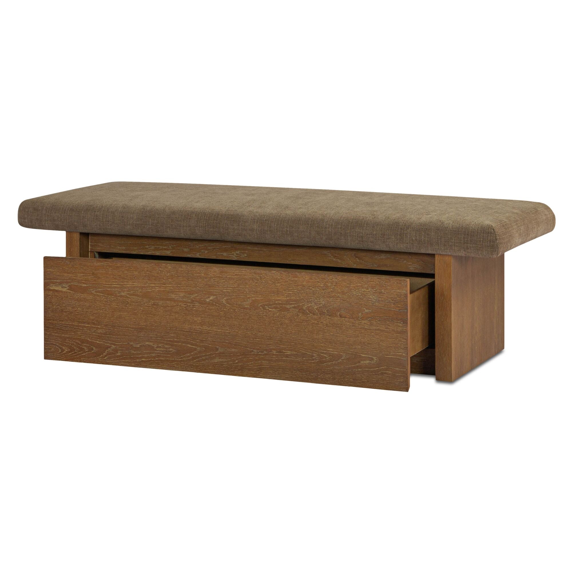 Moes Gemma Storage Bench Taupe FO-1050-39
