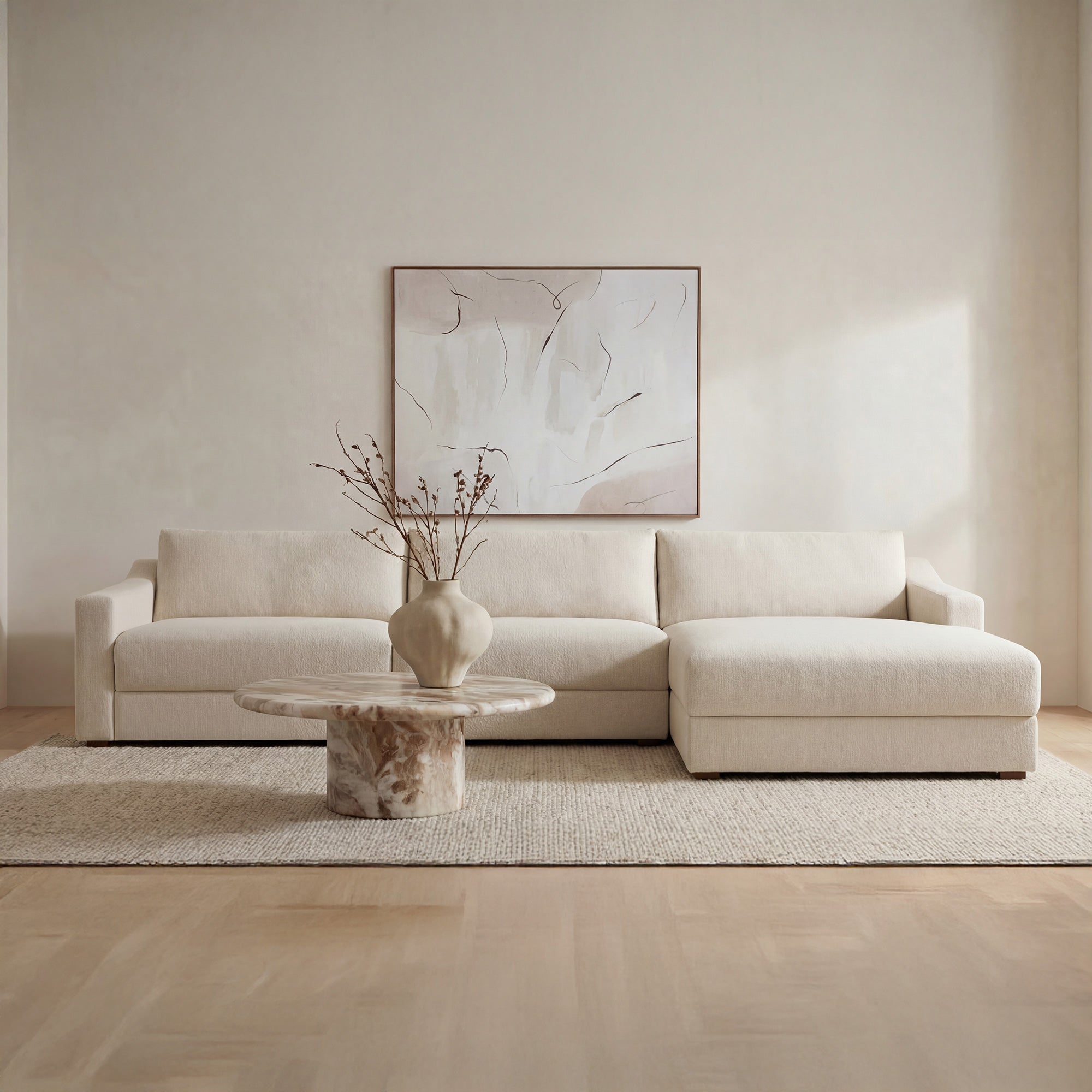 Moes Farrow Sectional Flecked Oat Right FO-1058-05-R-0