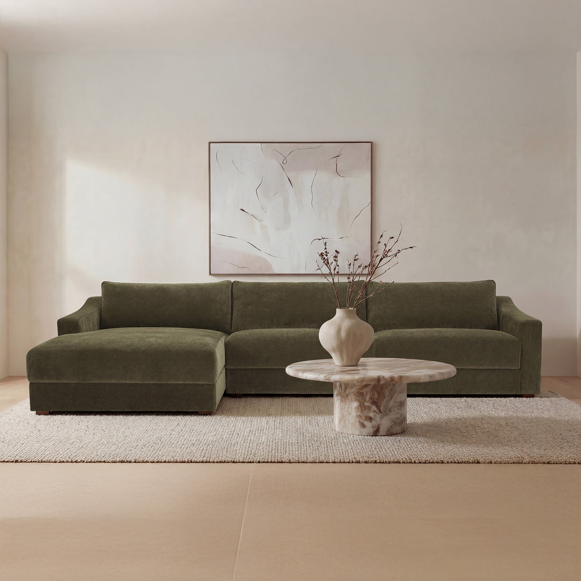 Moes Farrow Sectional Cedar Green Left FO-1058-27-L-0