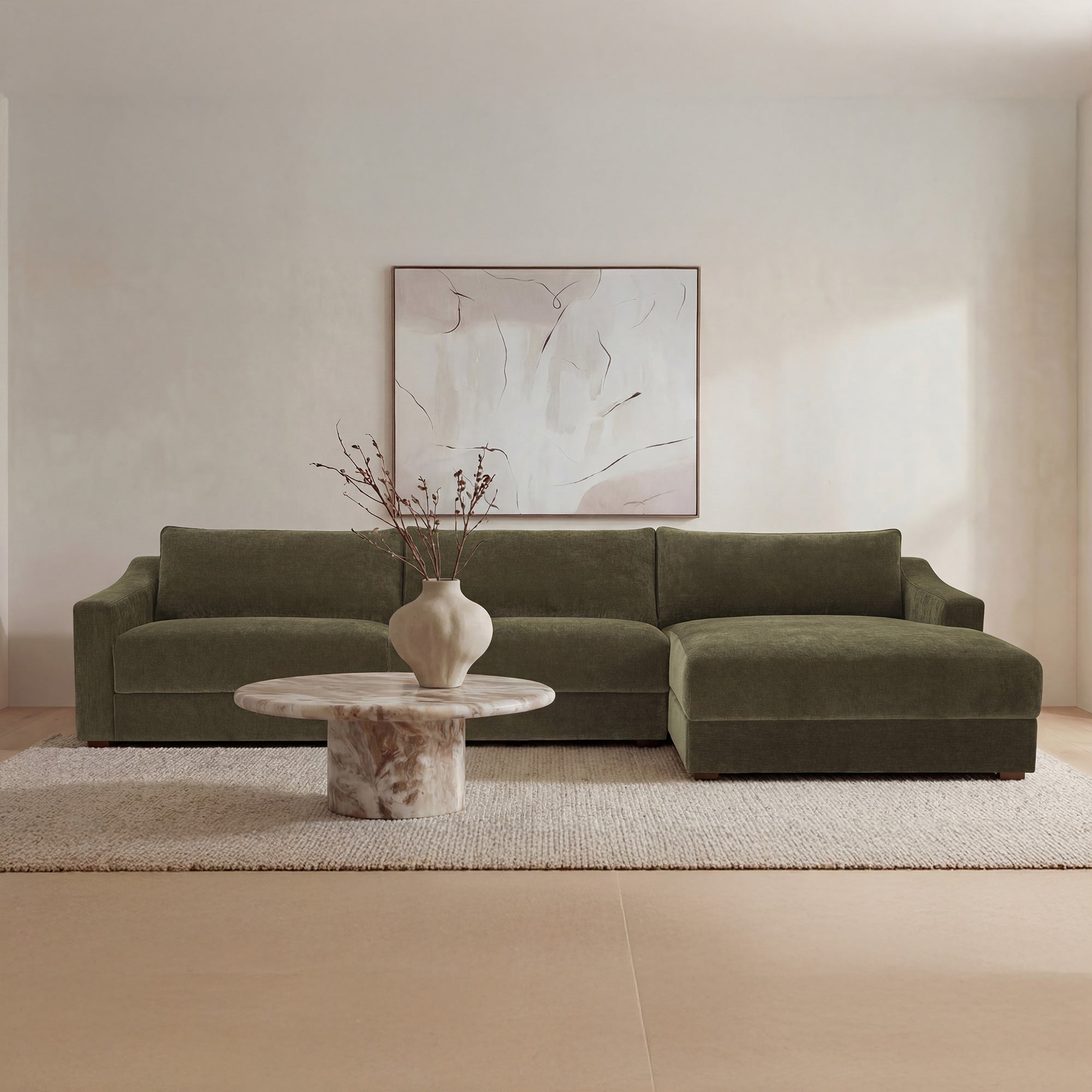 Moes Farrow Sectional Cedar Green Right FO-1058-27-R-0