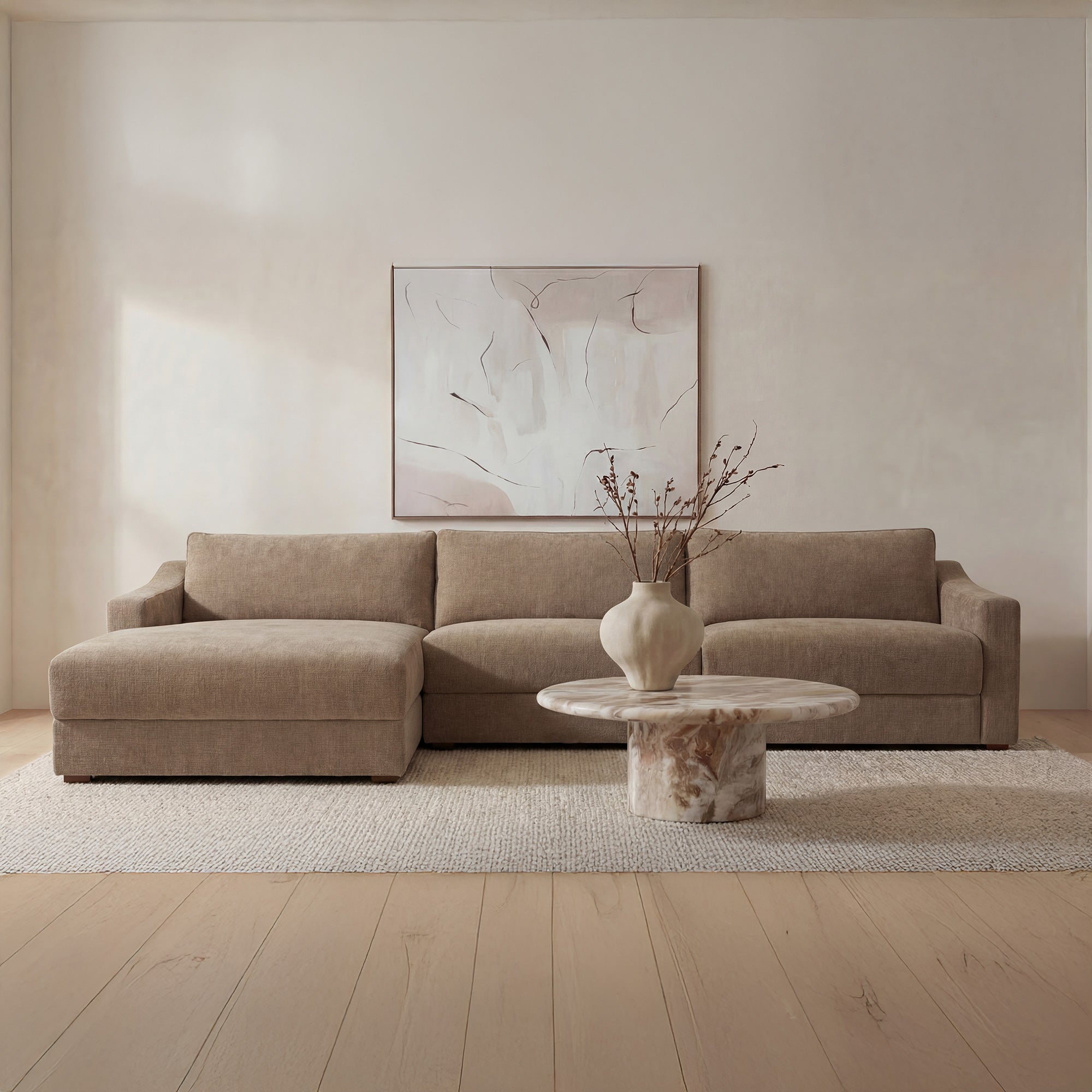 Moes Farrow Sectional Taupe Left FO-1058-39-L-0