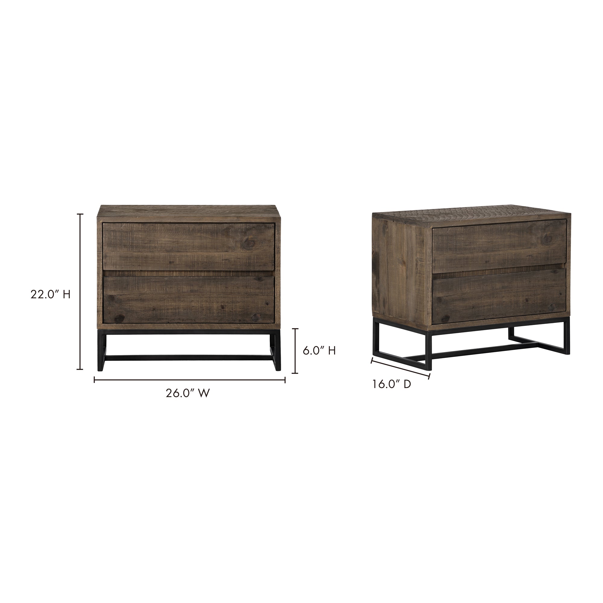 Moes Elena Nightstand Light Brown FR-1013-21