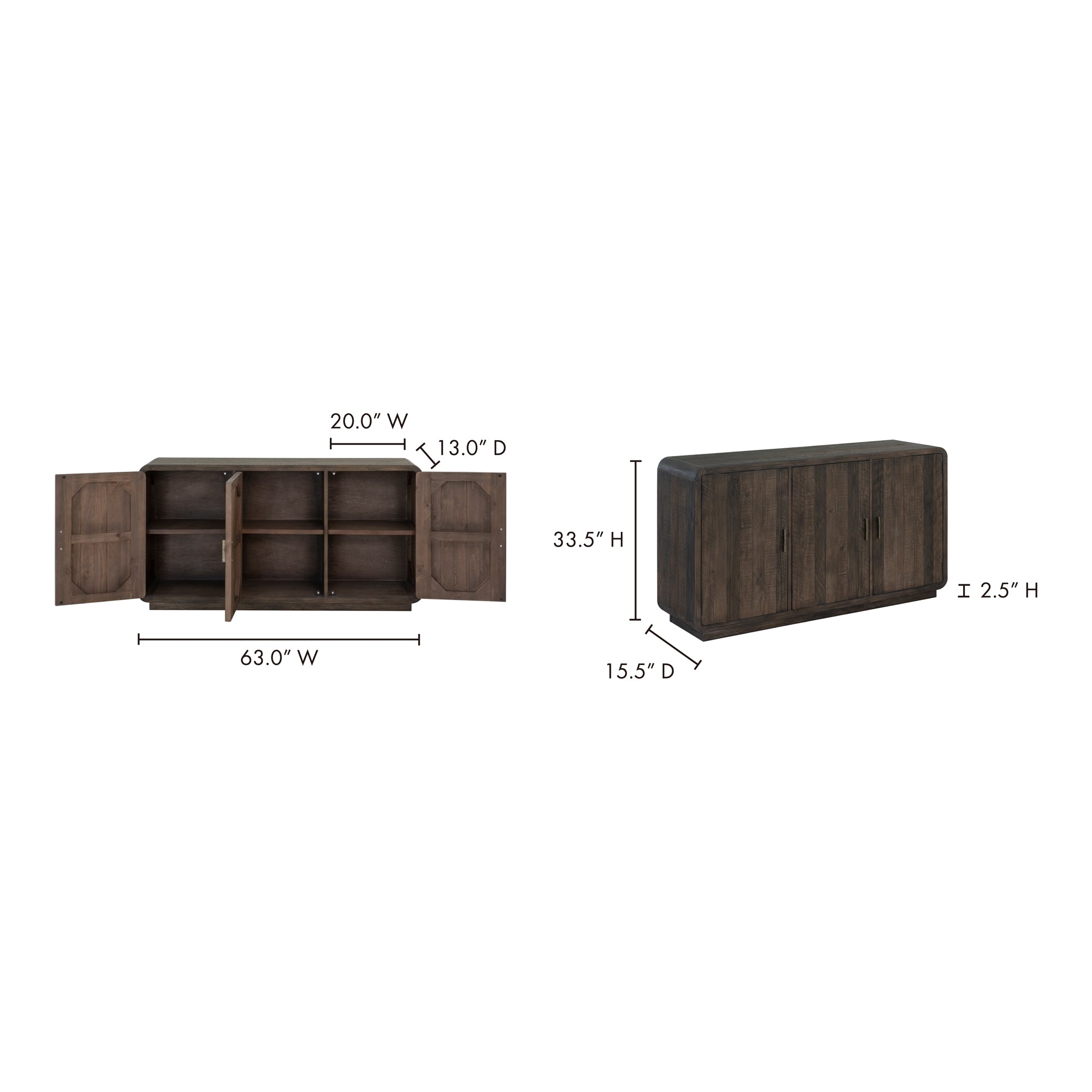 Moes Monterey Sideboard Aged Brown FR-1023-29
